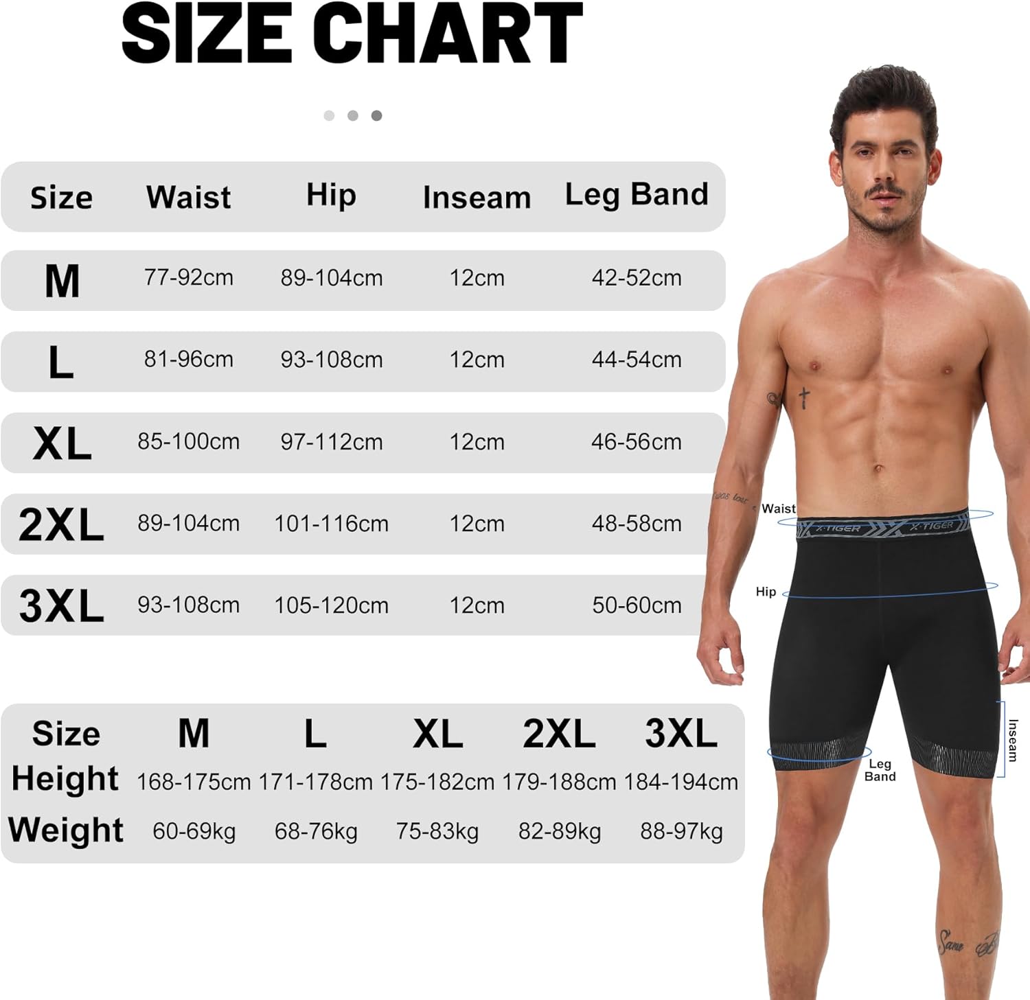 Thumbnail 5 de X-TIGER Short Cycliste Homme éponge Padded – Cuissard coussiné, rapide à séchage, anti-glissement
