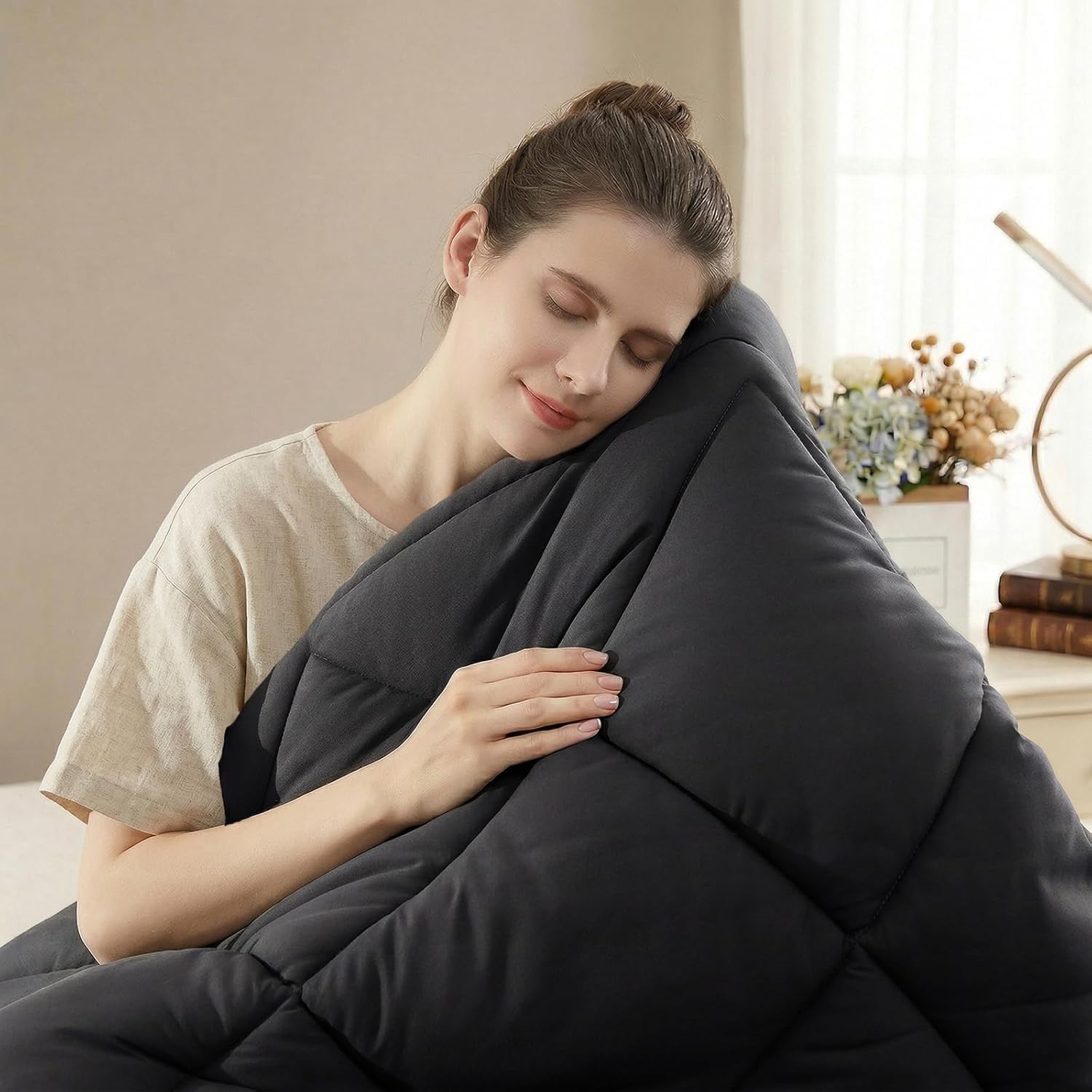 Thumbnail 4 de WAVVE 4-Jahreszeiten Bettdecke 240x260 cm, 2-teilig (150/300 gsm) für Sommer, Übergang & Winter – grau