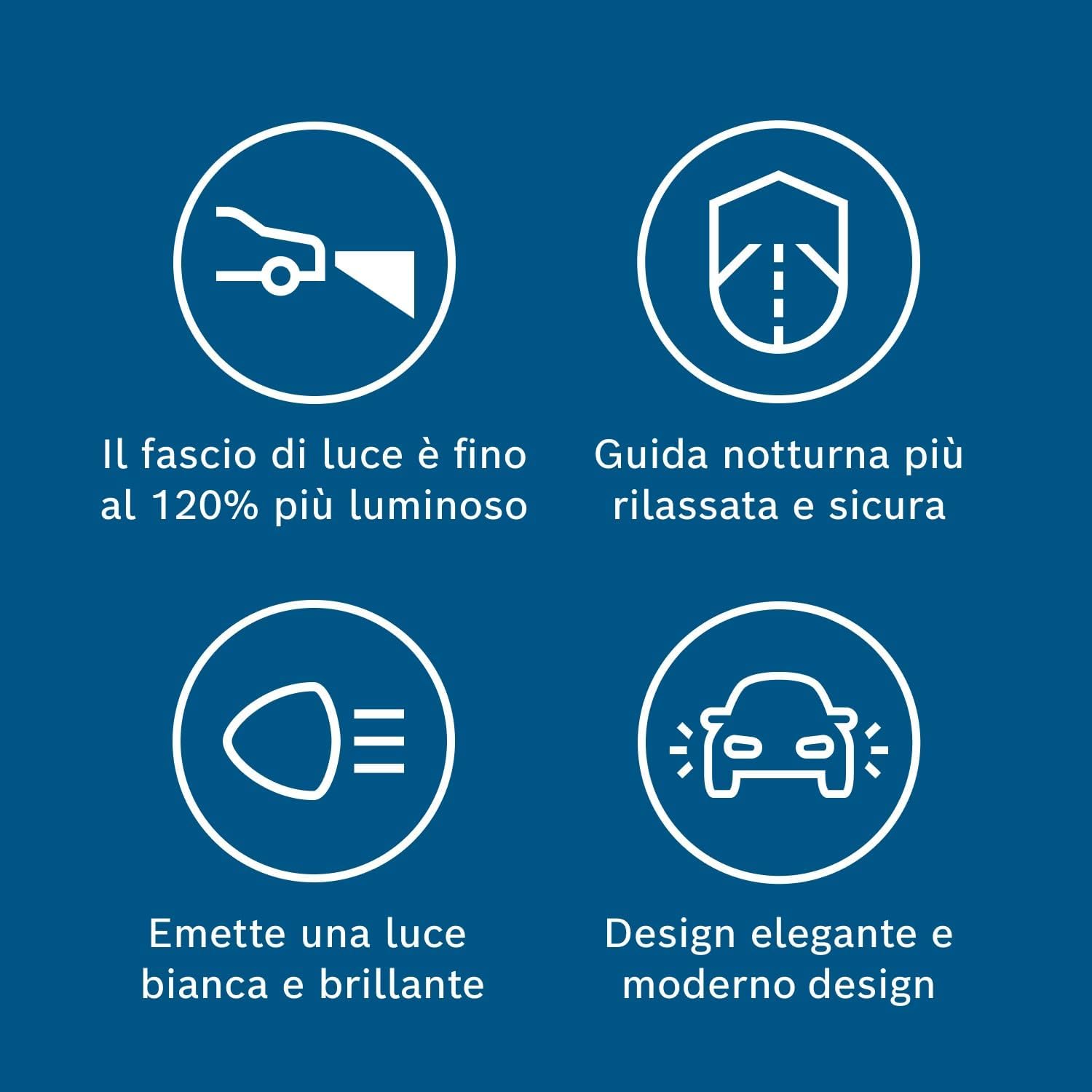 Thumbnail 2 de Bosch Plus 120 Gigalight Lampadine alogene H4 (472) 12V 60/55W, fascio fino a +120%, attacco P43t (confezione da 2)