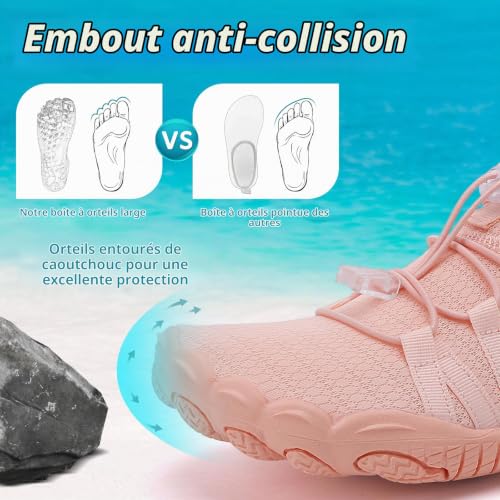 Detalle de Chaussures Aquatiques Hanani - Séchage rapide, unisexes, accessoire essentiel pour plage et activités nautiques