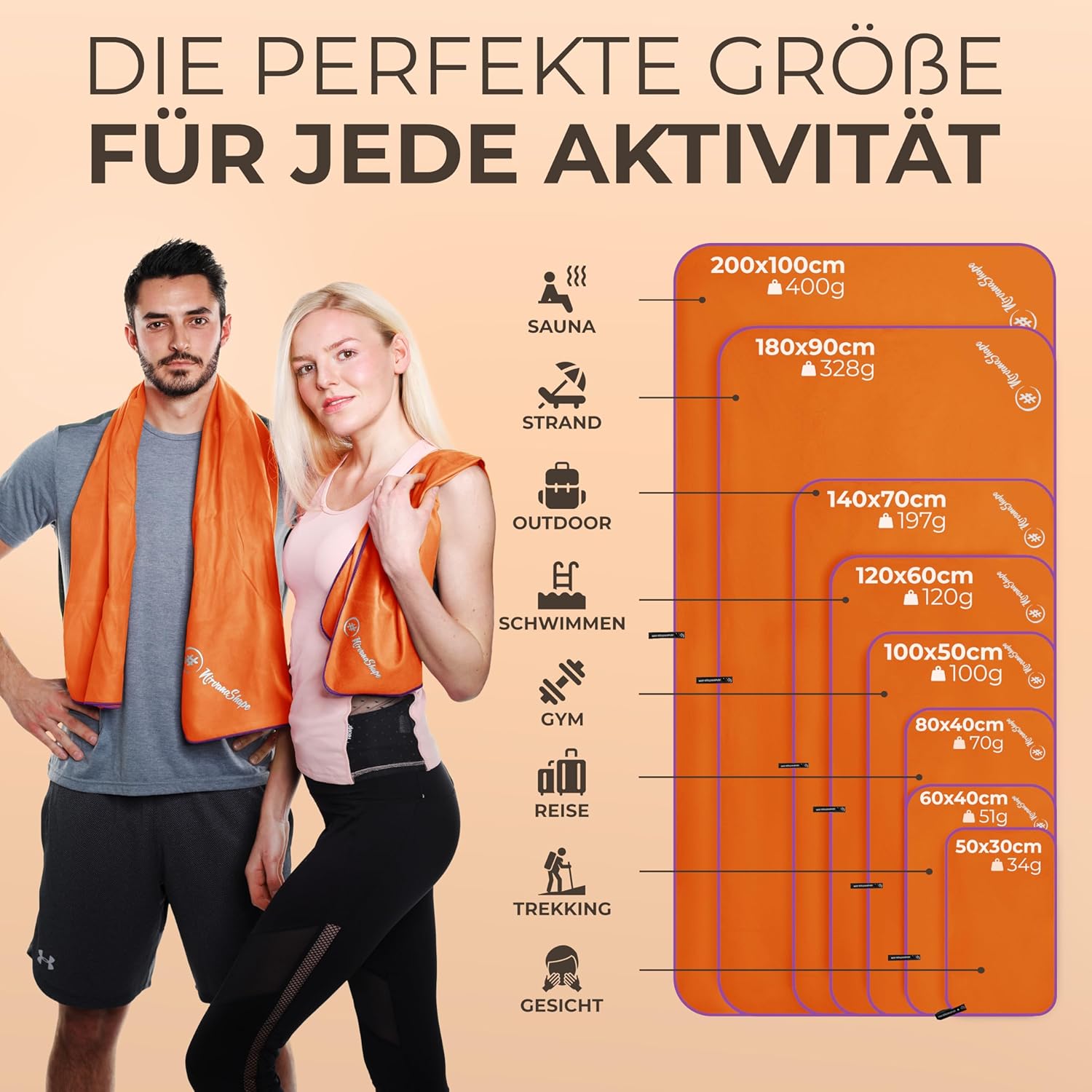 Thumbnail 3 de NirvanaShape Mikrofaser Handtuch – Reisehandtuch 180 x 90 cm