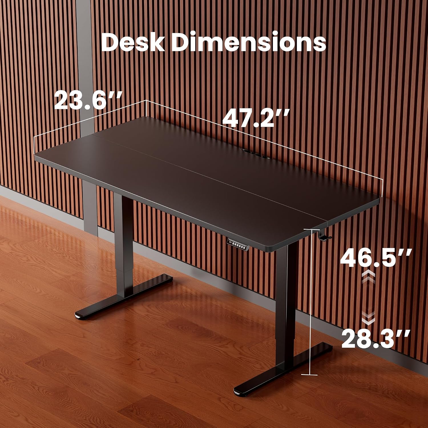 Detalle de ErGear 48 x 24-Inch Electric Standing Desk, Black, with 4 Memory Presets