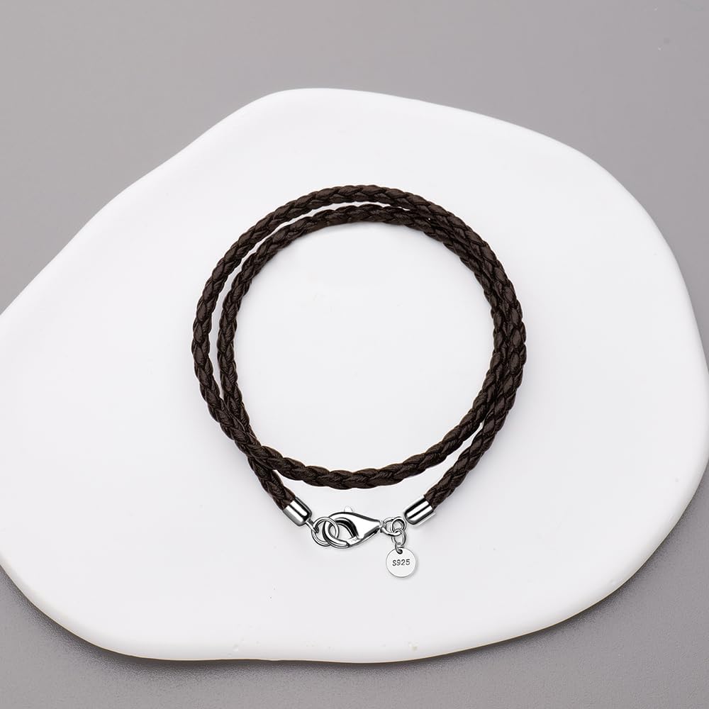 Thumbnail 3 de Viwind Lederarmband Damen Geflochten 34–36 cm