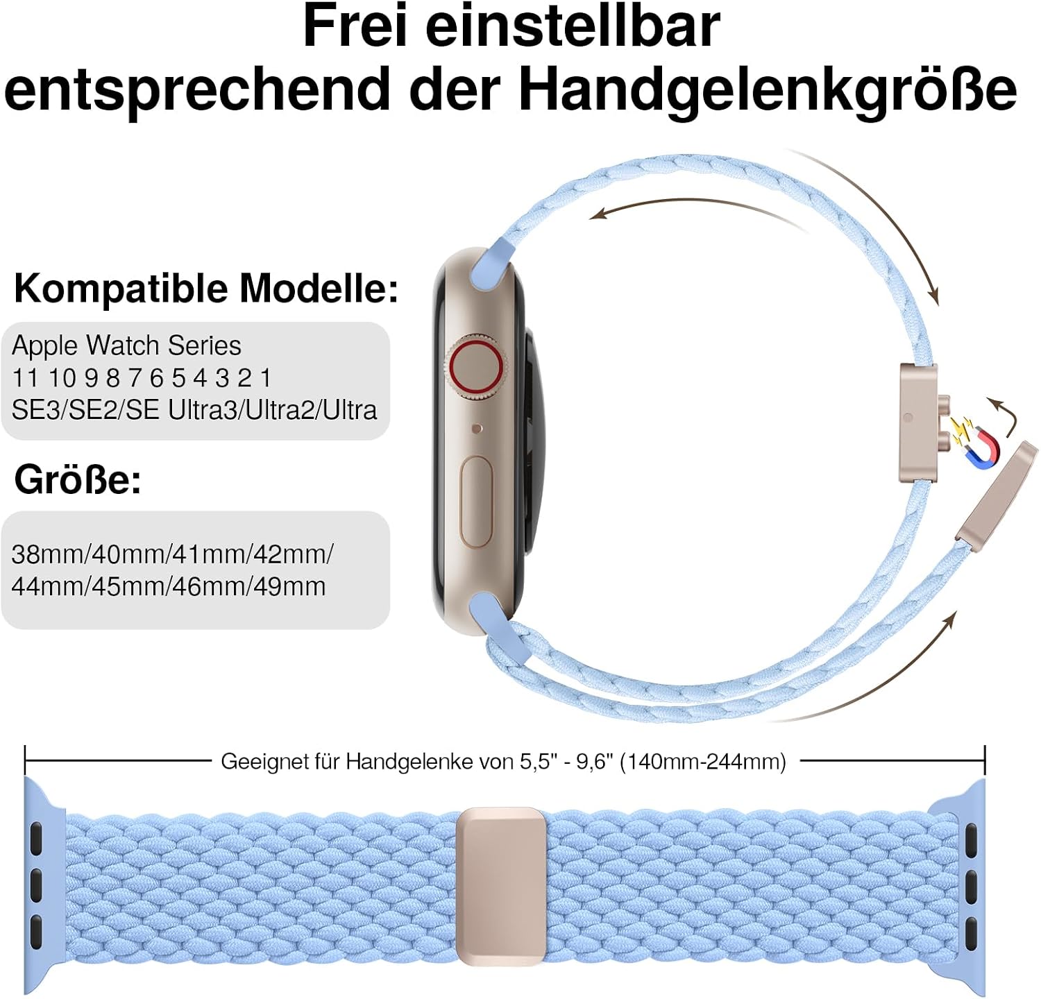Thumbnail 5 de Jiamus Geflochtenes Armband für Apple Watch 38–49 mm