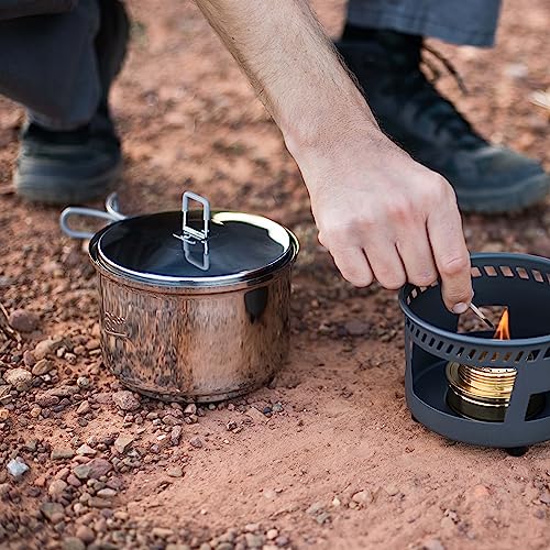 Thumbnail 5 de Esbit Spirituskochset mit 1500 ml Topf – Edelstahl, Deckelaufhängung und Spiritusbrenner mit Flammenregulierer