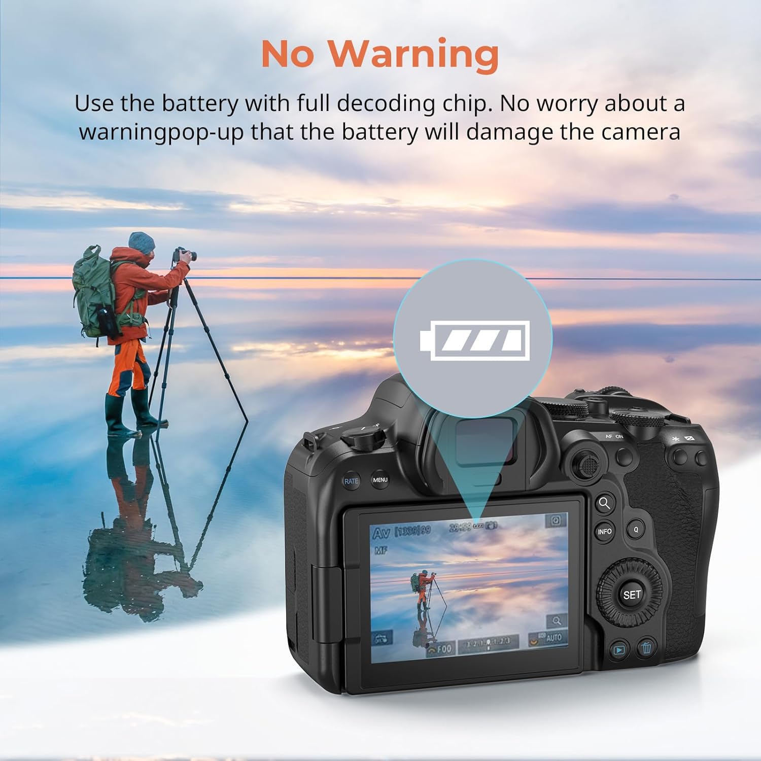 Detalle de SMALLRIG LP-E6NH 2400mAh USB-C: batterie de remplacement pour Canon (R5, R6, R7 et plus)