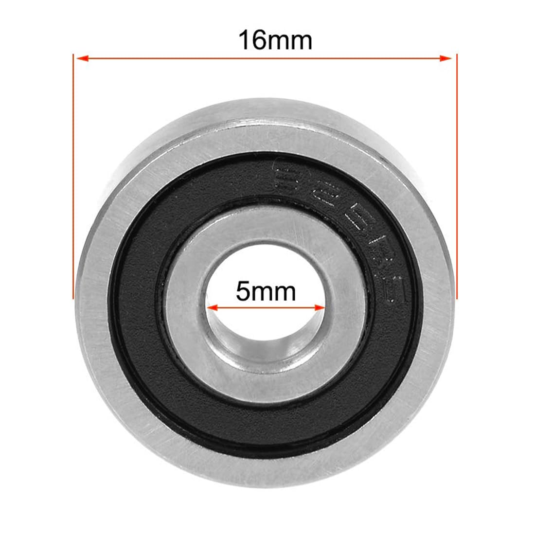 Thumbnail 1 de ROWORKX 625+2RS Deep Groove Ball Bearings (10 Pieces) 5x16x5mm – Double Sealed Chrome Steel for Skateboards and Small Machinery