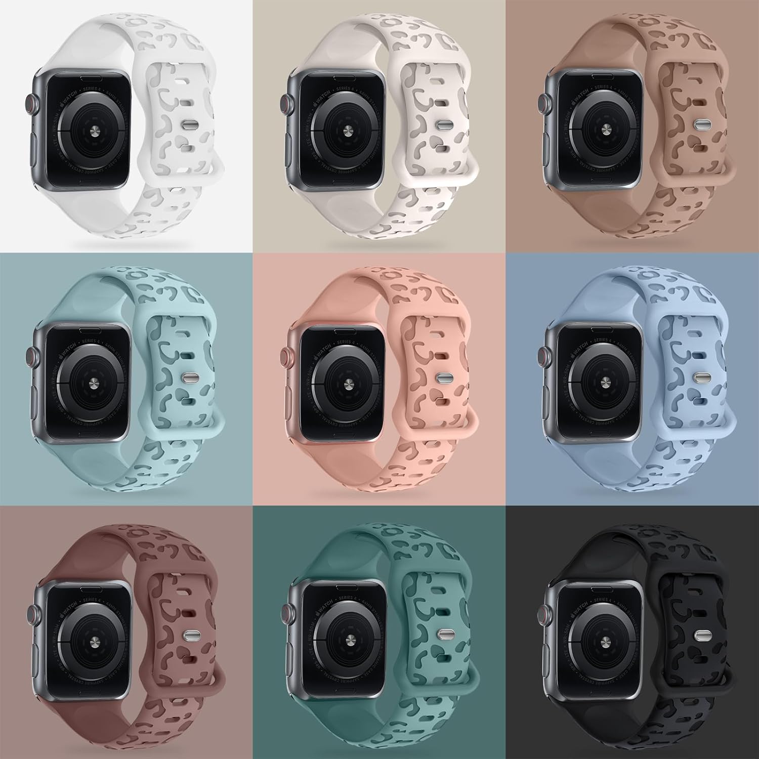 Thumbnail 3 de Towsnails Leopard Print Silicone Sport Band for Apple Watch (38–42mm): A comfortable, breathable replacement strap