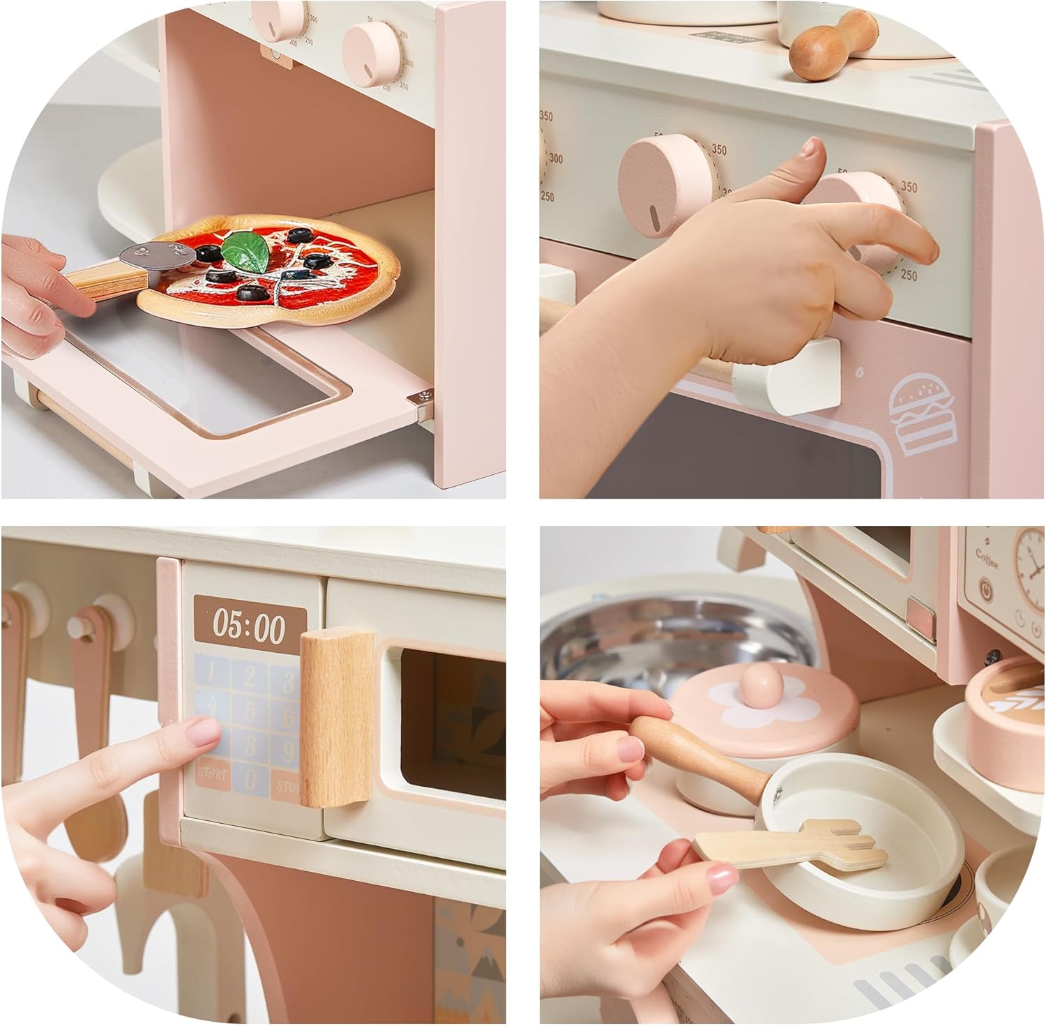 Detalle de Kleinkind-Spielküche Holzspielset für Kinder
