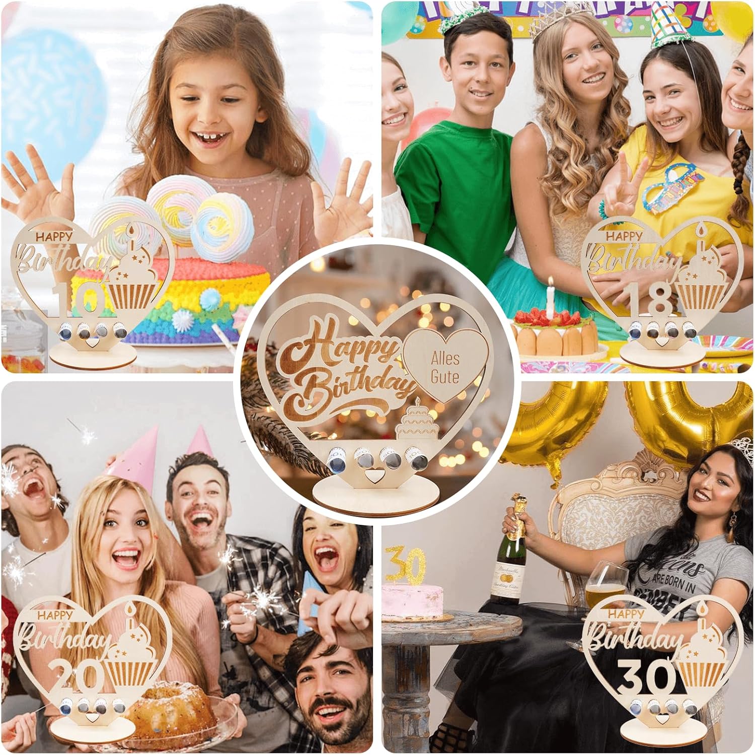 Thumbnail 4 de Packra Geldgeschenk Geburtstag in Herzform – Holz-Schild & 10 Geldgeschenke inkl. „Happy Birthday“-Motiv