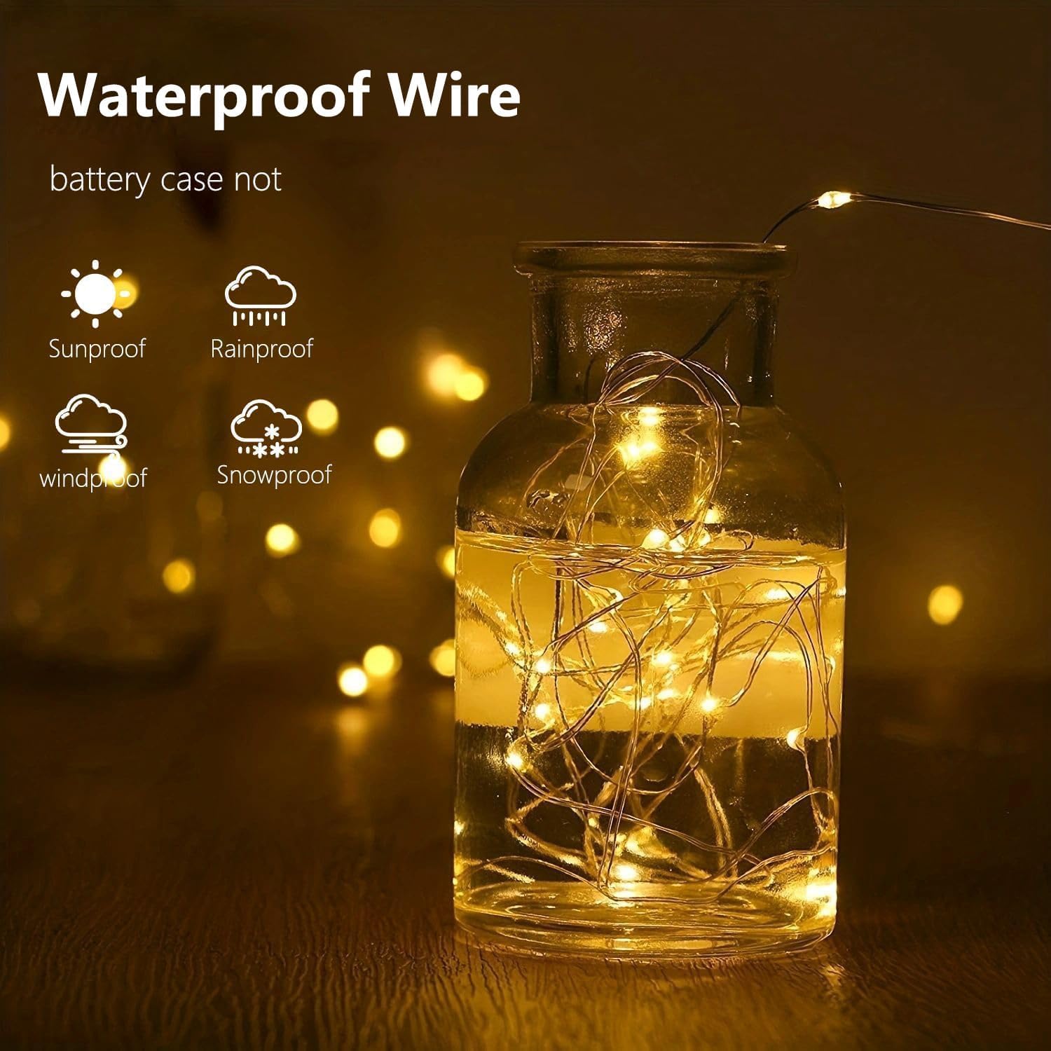 Detalle 2 de EXF YHY-BO50LED Fairy String Lights, 4-Pack, 16 ft, Warm White LEDs