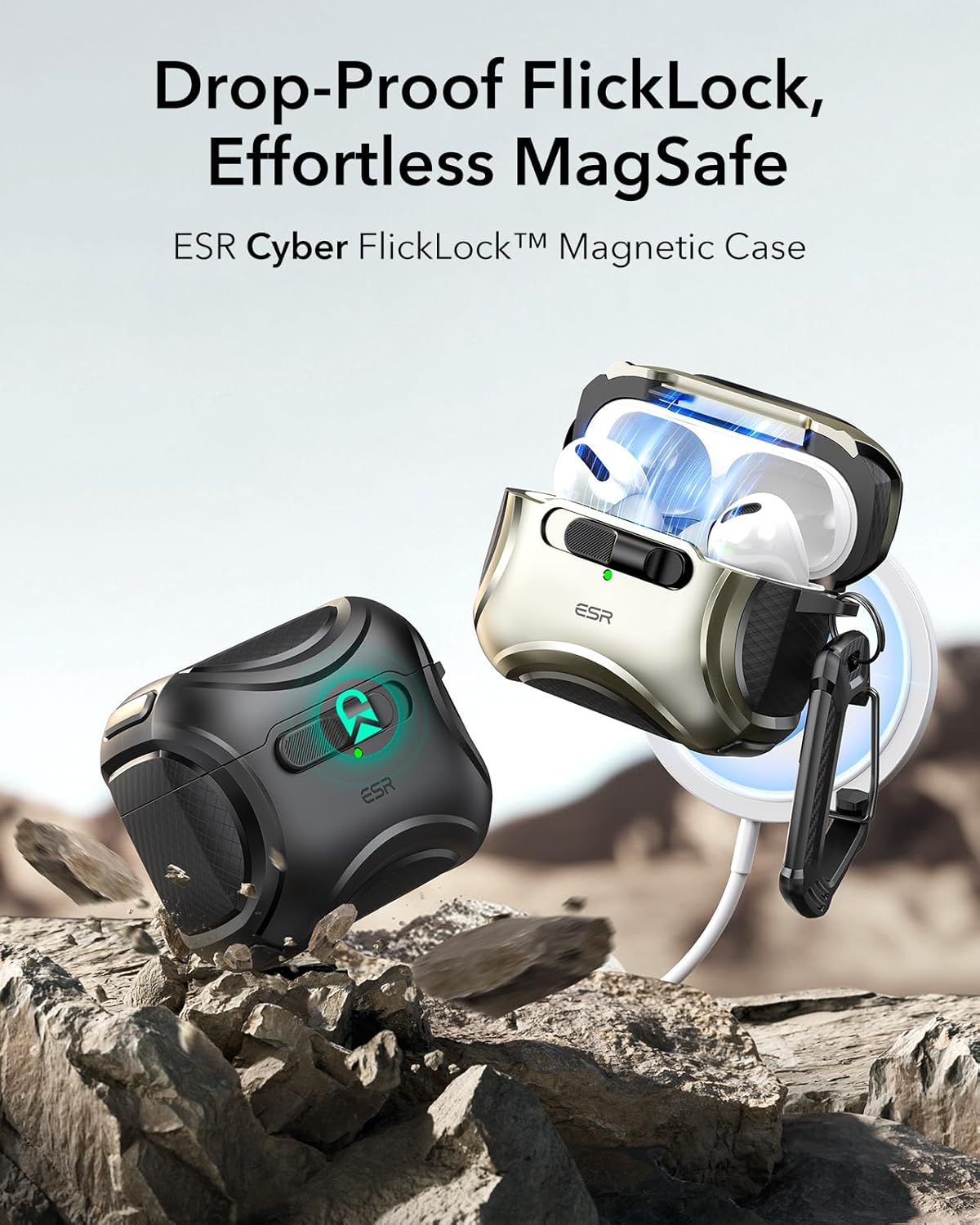 Thumbnail 2 de ESR Cyber Series AirPods Pro 2 Case (2023/2022/2019) – Black