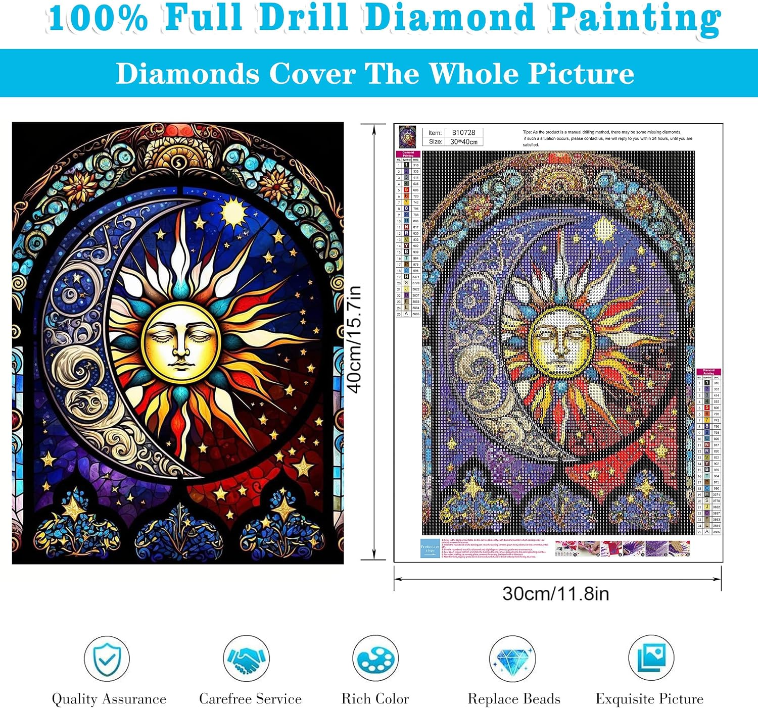 Detalle de Diamond Painting Kit for Adults, 12x16 in