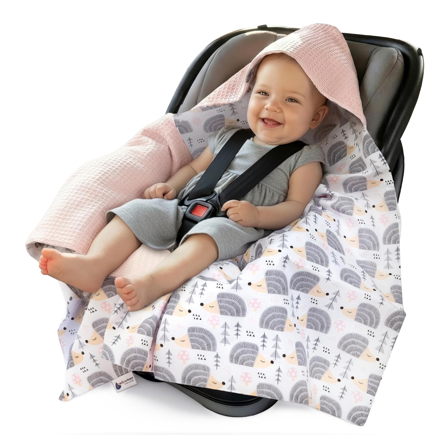 Thumbnail 6 de Medi Partners Einschlagdecke Baby 85x85 cm – 100% Baumwolle, Minky & OEKO-TEX, universell einsetzbar