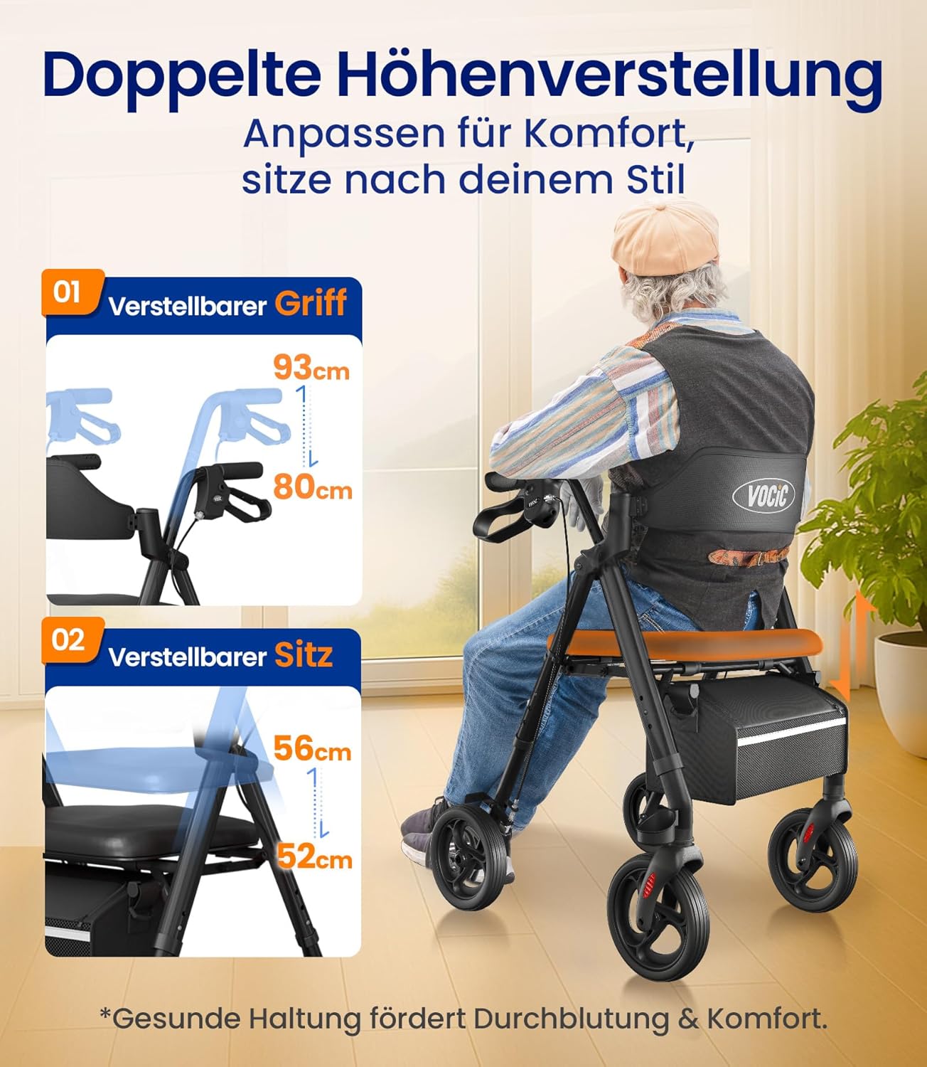 Thumbnail 5 de VOCIC Rollator schmal 20 cm Reifen 🦽