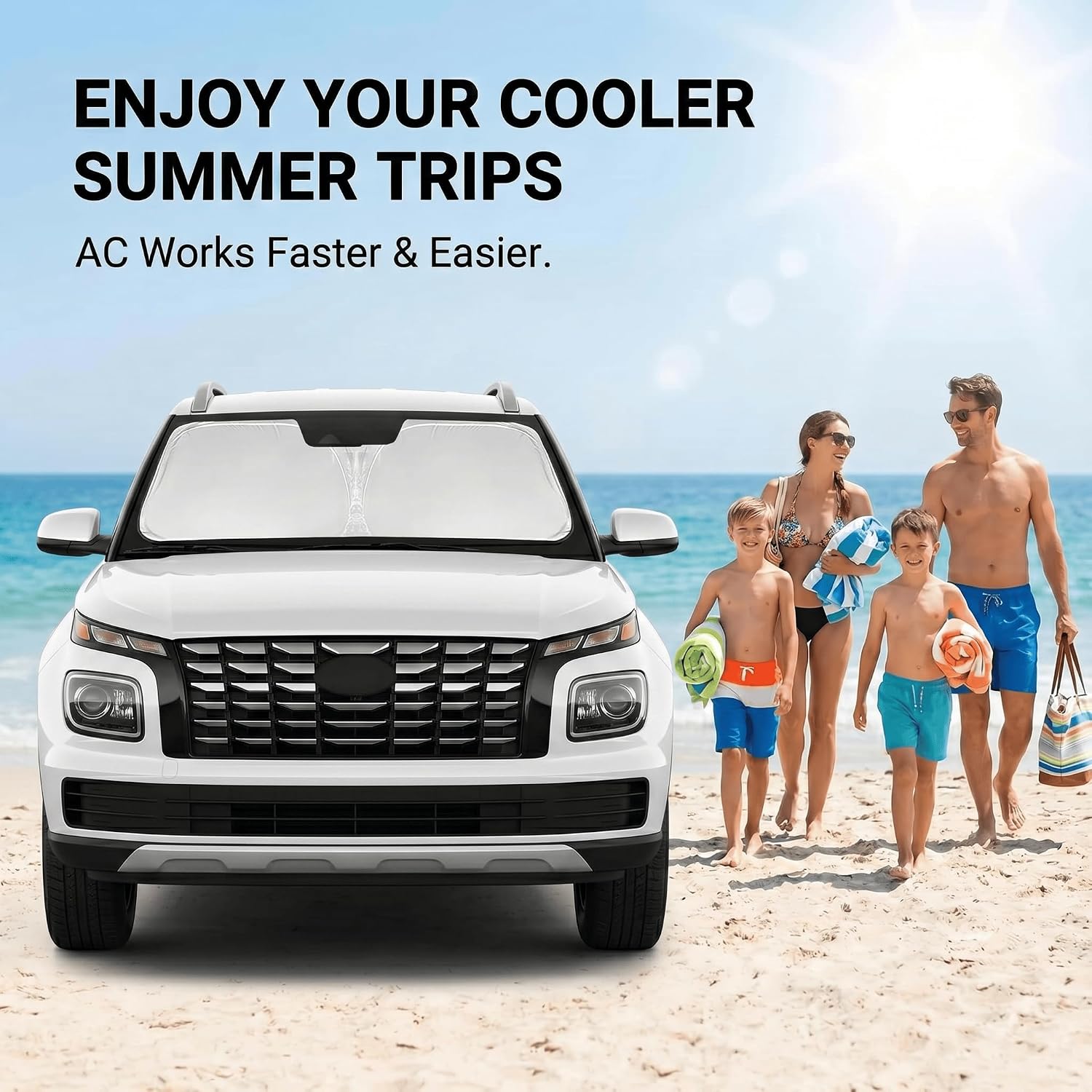Thumbnail 3 de AuyNeas Custom Fit Windshield Sun Shade for Hyundai Venue (2020-2025)