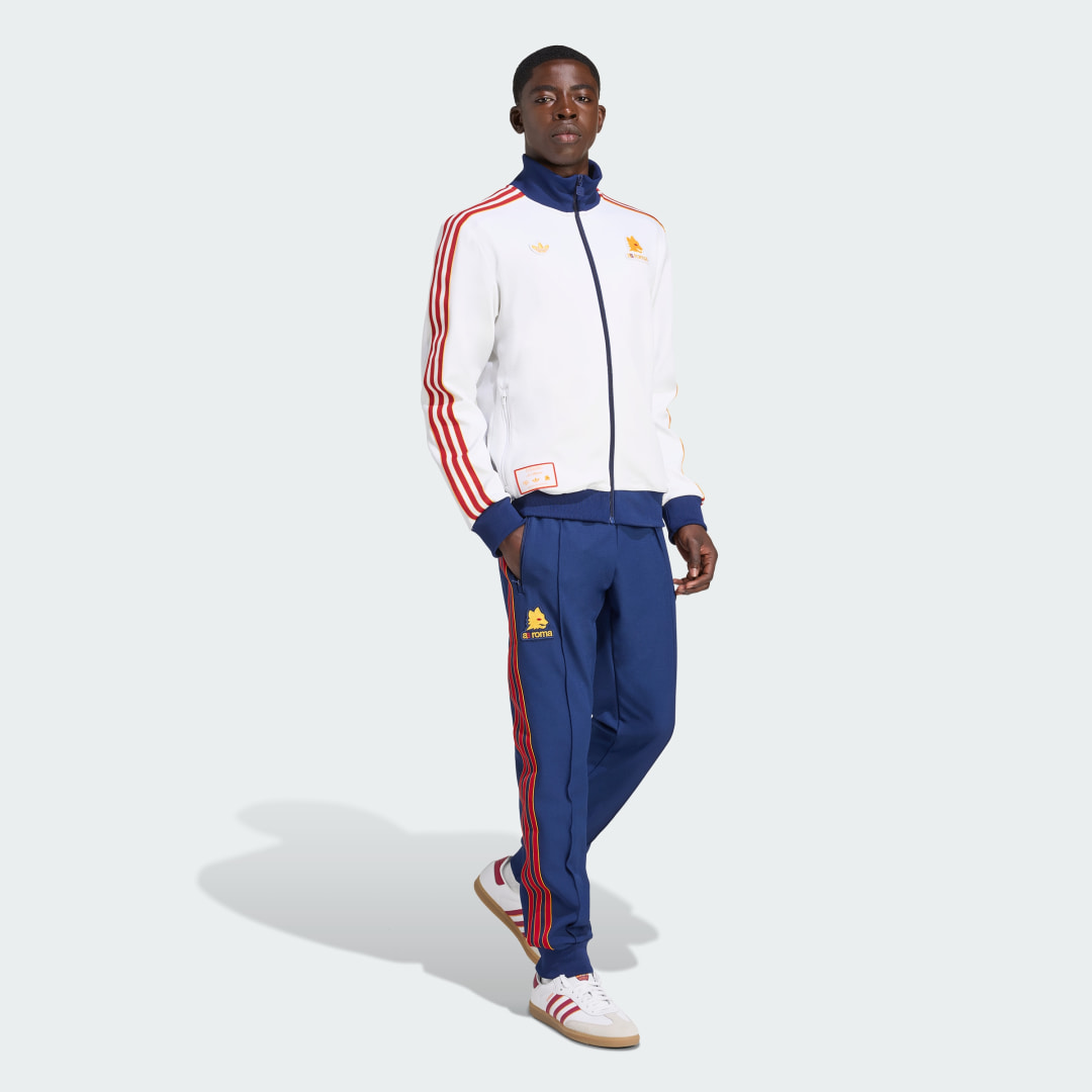 Detalle de Chaqueta deportiva AS Roma Terrace Icons de Adidas - Blanco
