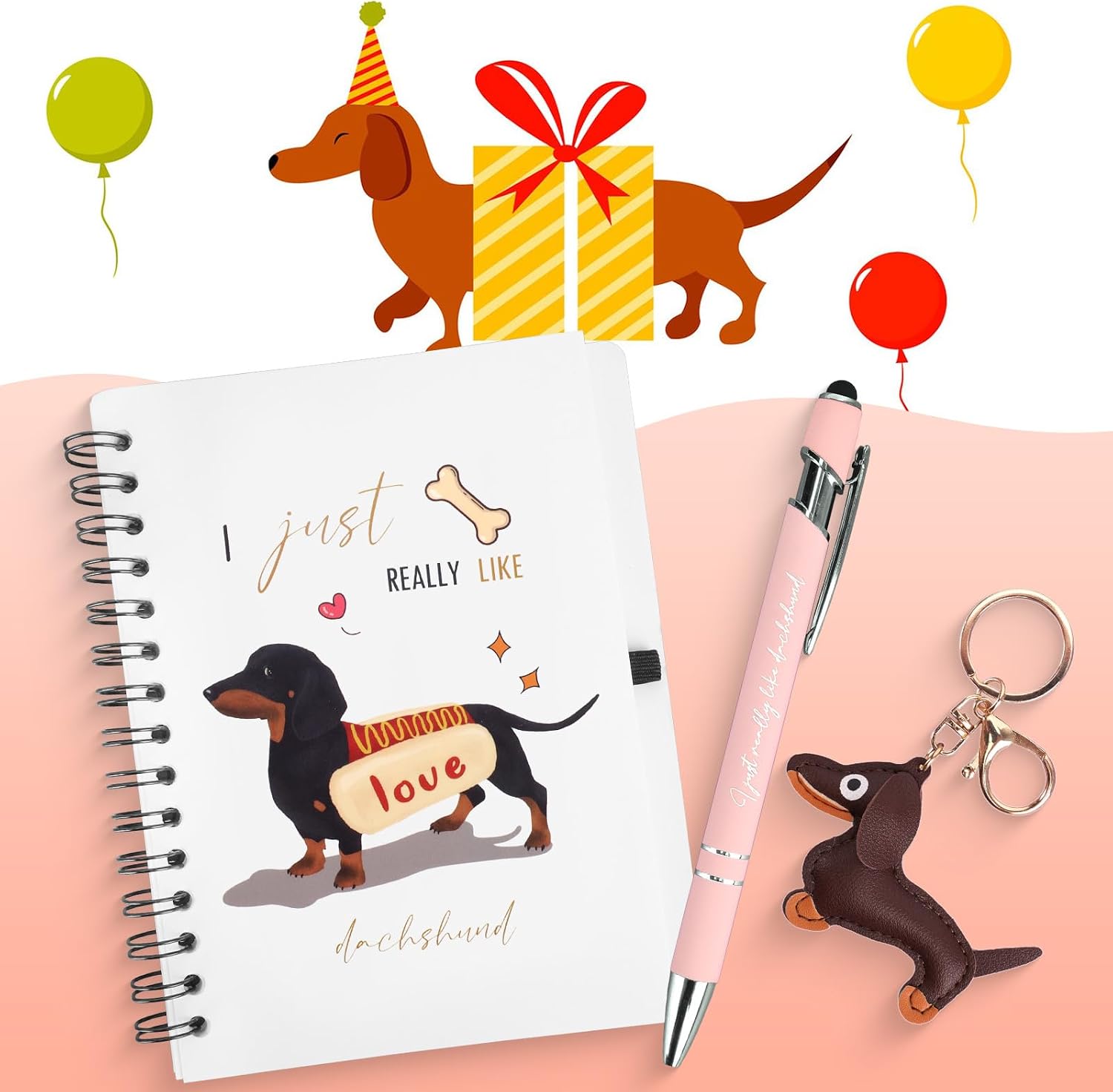 Detalle 1 de Dachshund gift set with A6 notebook