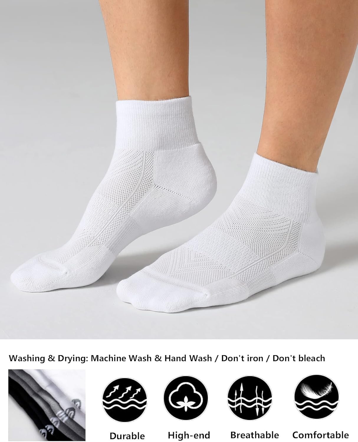 Thumbnail 3 de CS CELERSPORT 6 Pairs Women's Running Ankle Socks – Cushioned, Breathable, Seamless Toe