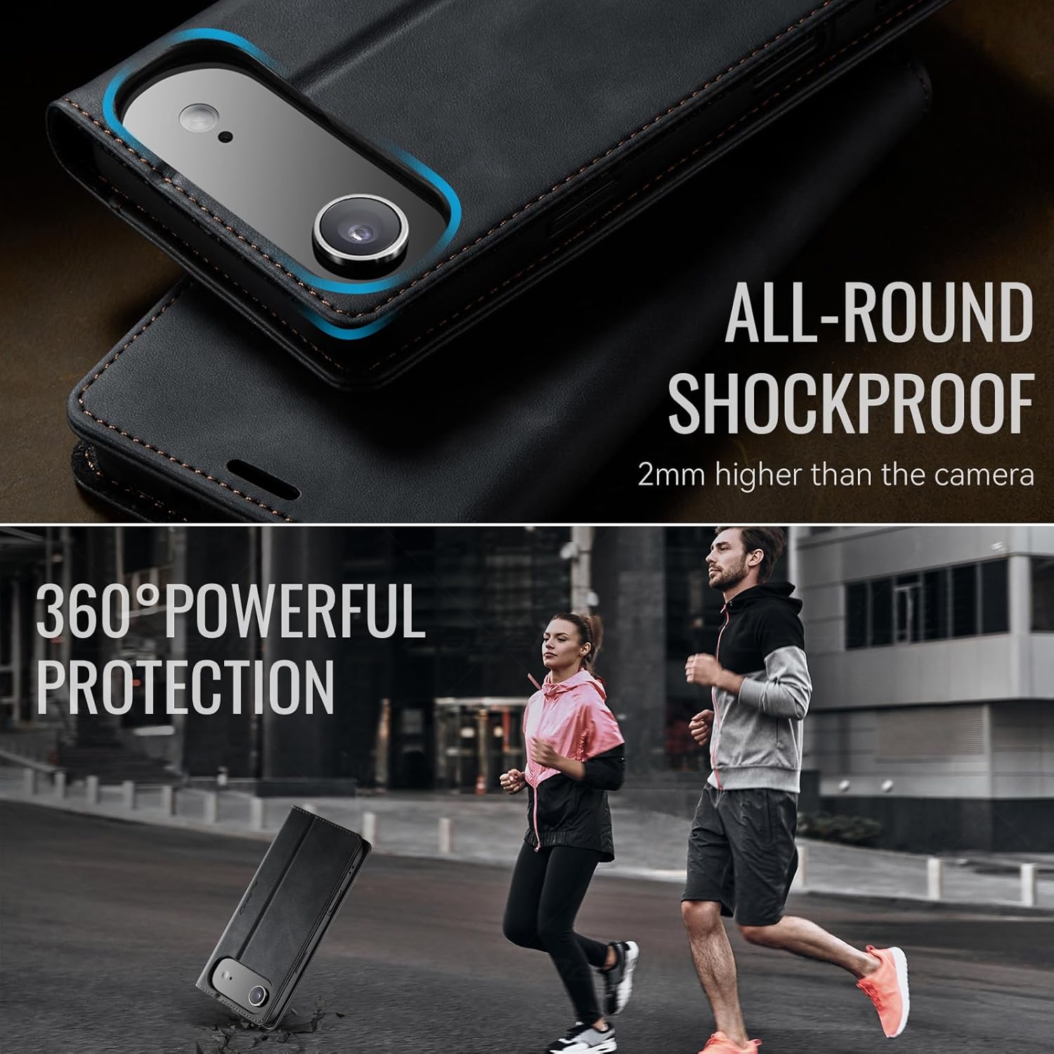 Thumbnail 6 de Cracedily Schutzhülle Fur iPhone 17 Air – Klappbar, RFID-Schutz, Premium PU Leder, Standfunktion