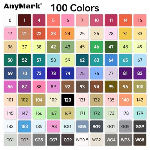 Thumbnail 3 de AnyMark rotuladores de alcohol de doble punta (100 colores) para bocetos, cómics y colorear