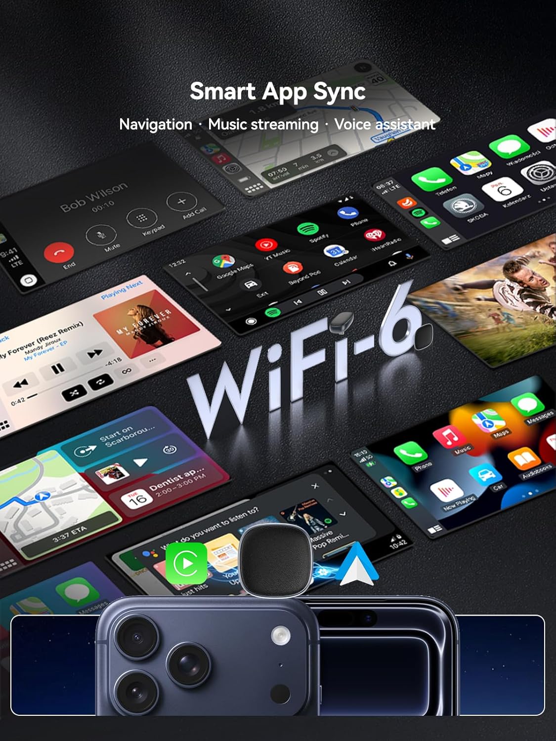 Thumbnail 5 de Spedal USB-C Wireless CarPlay & Android Auto Adapter – 2026 Upgraded with One-Button Dual Phone Switching