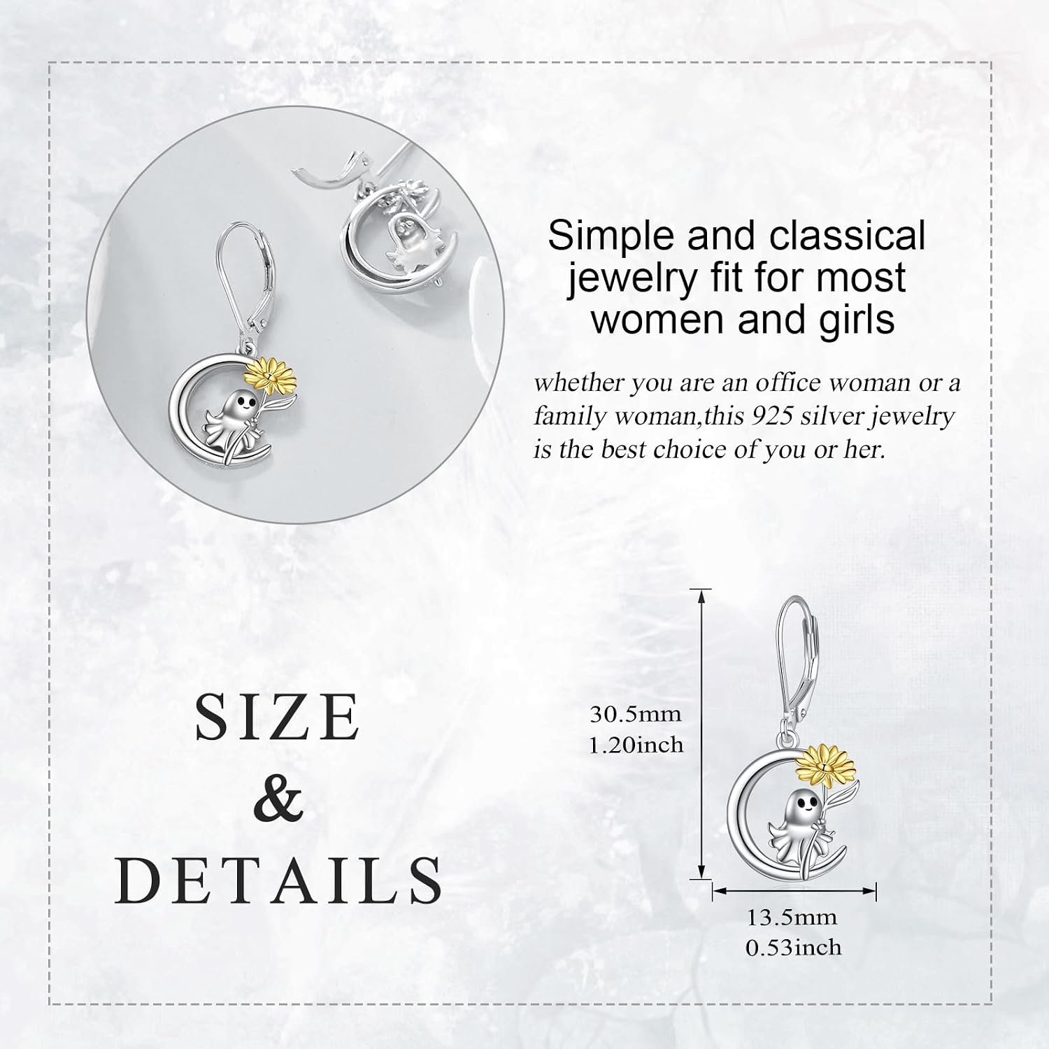 Detalle de Mond Tier Ohrringe aus 925er Sterling Silber – Geistermond mit Tiermotiven