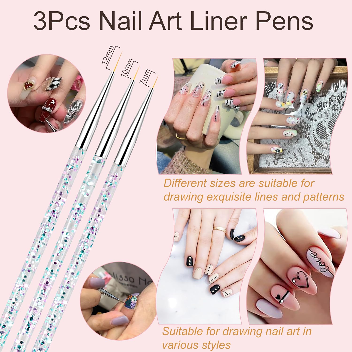 Detalle 1 de MYR Nail Art Brush Set, 34 Pieces