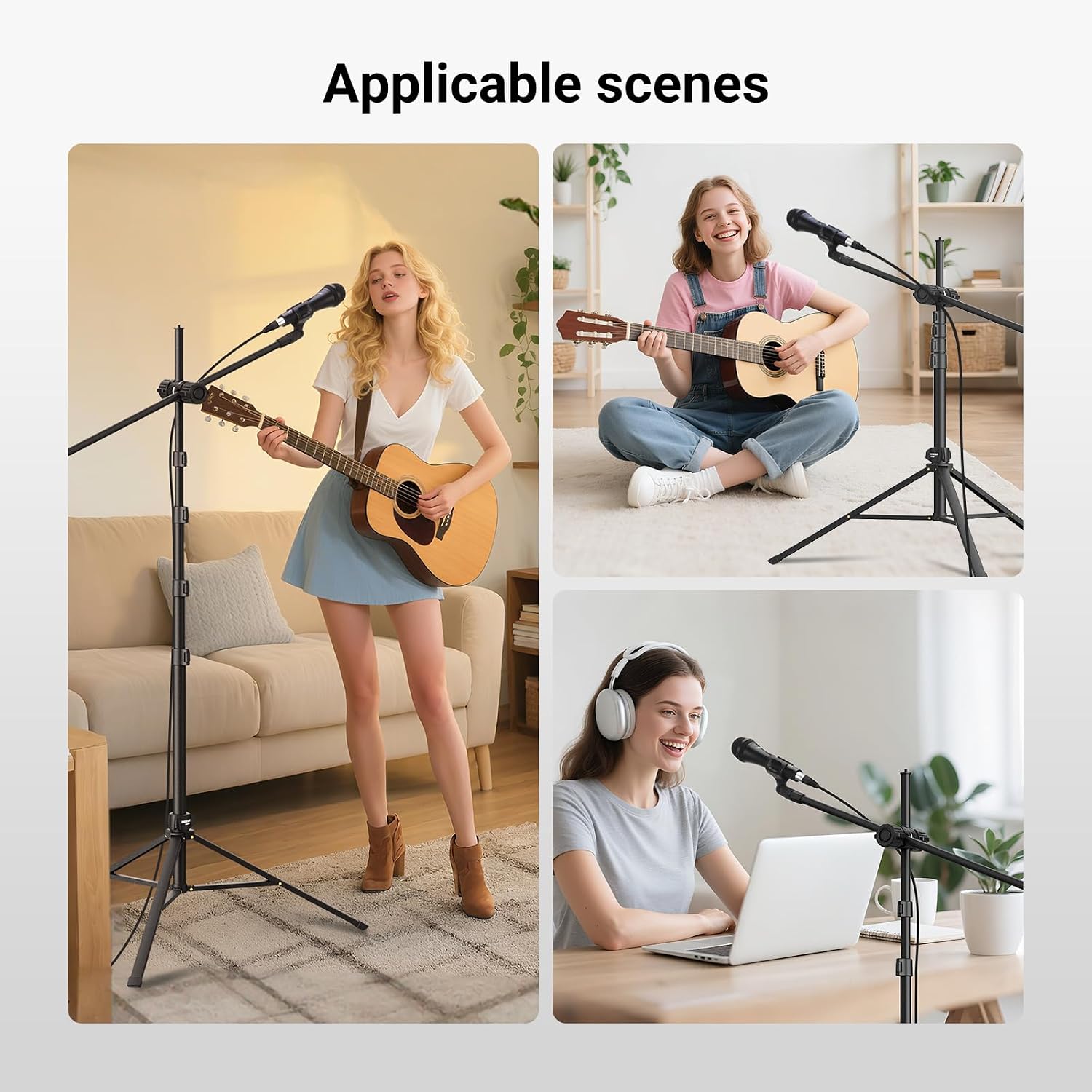 Detalle 2 de NEEWER MS046 Floor Microphone Stand with Adjustable Boom Arm and Tripod Base