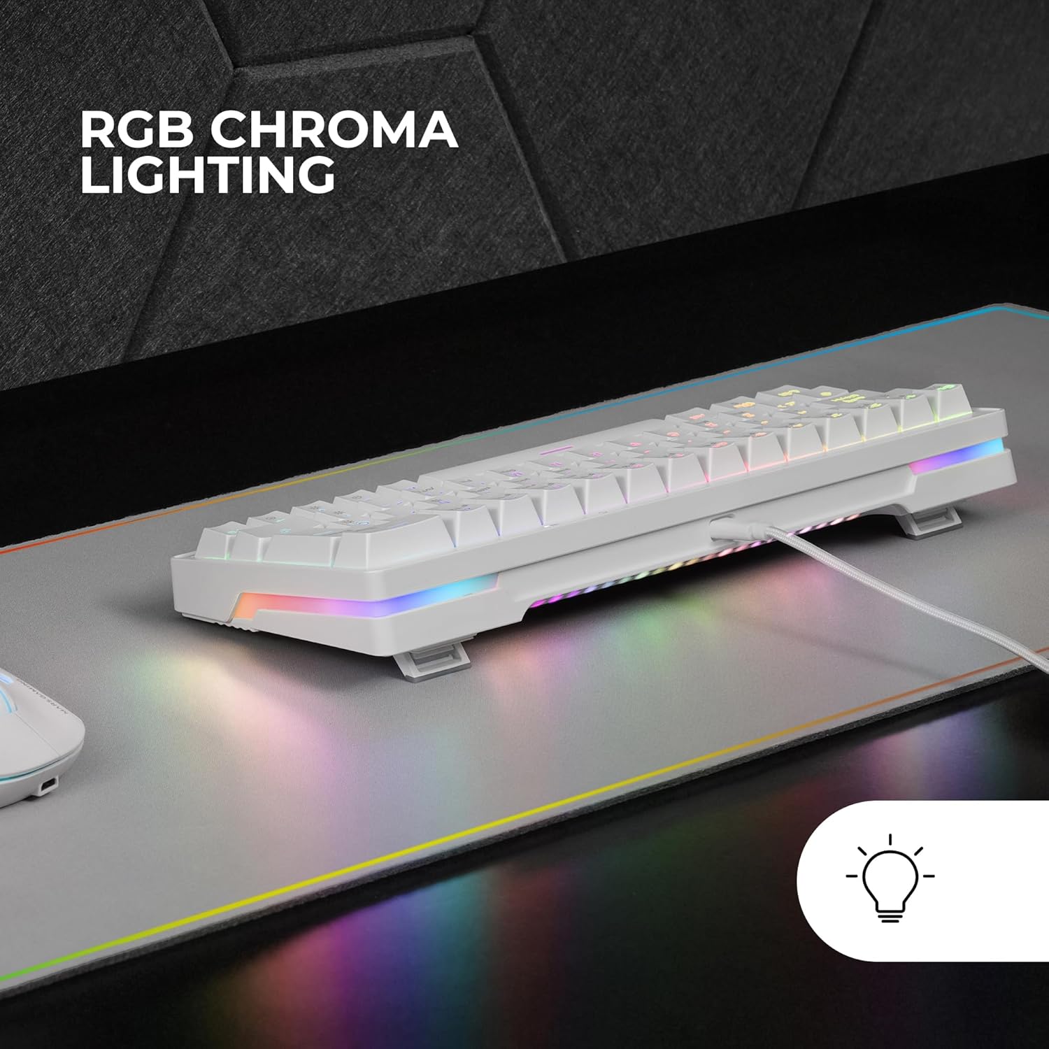 Thumbnail 3 de Mars Gaming MKMINIPRO – clavier mécanique RGB 60% silencieux (switch silencieux), blanc