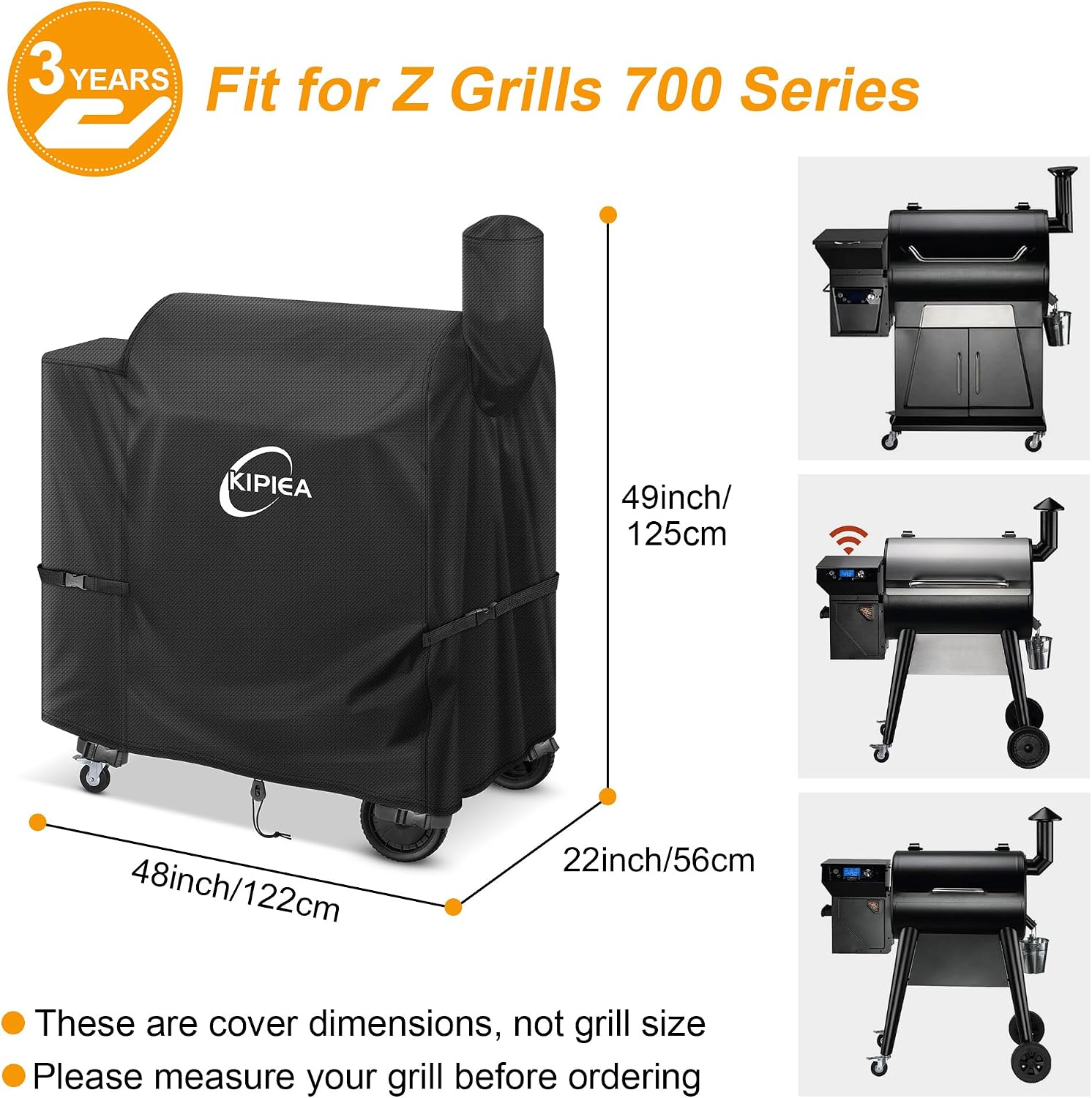 Detalle de Kipiea B5-3-B1 Pellet Grill Cover, 500D Oxford Fabric, Waterproof