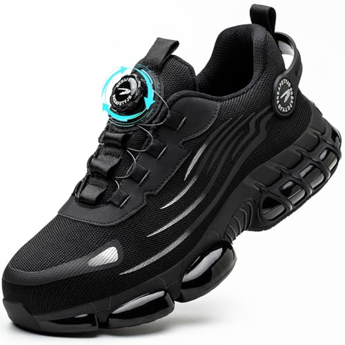 Detalle de GUDECIUS: Zapatillas de Seguridad para Hombre y Mujer con Cordones de Botón, Punta de Acero y Suela Antideslizante