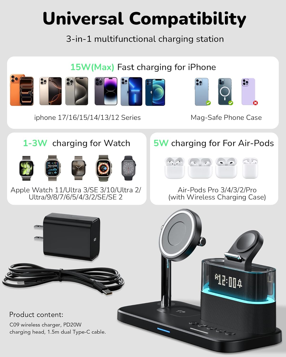 Thumbnail 1 de 5 in 1 Wireless Charging Station for iPhone