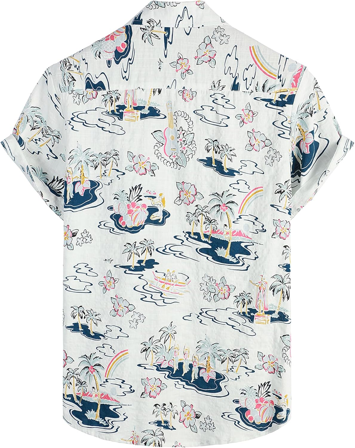 Detalle de VATPAVE Herren Hawaii Hemd Kurzarm – Blumenprint, Regular Fit