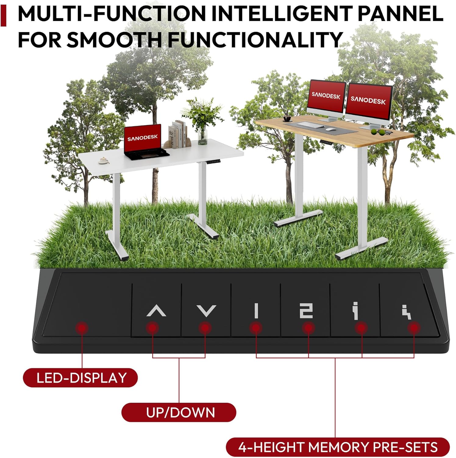 Detalle de SANODESK QS1+140 Electric standing desk