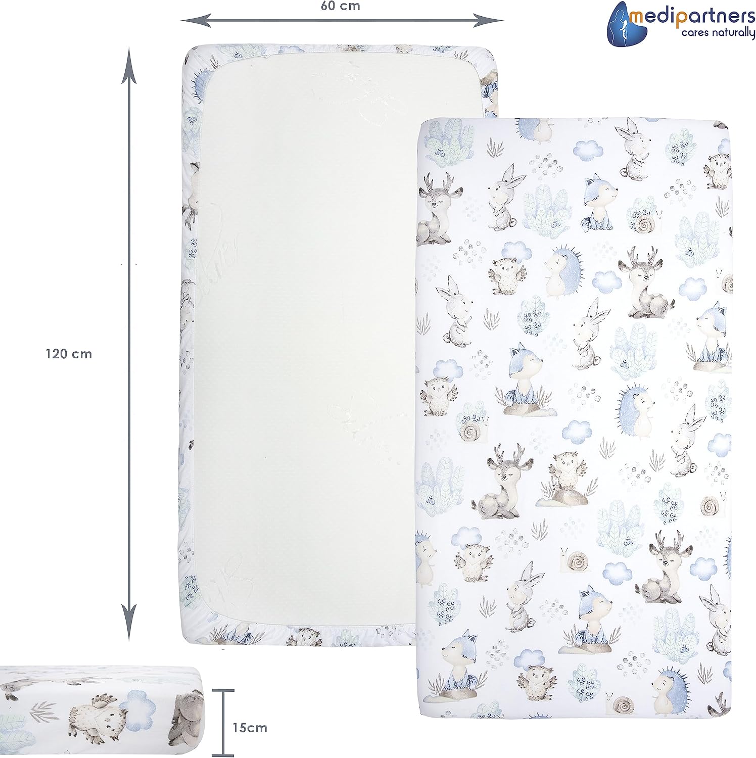 Detalle 2 de Drap housse 60x120 Medi Partners lot de 3