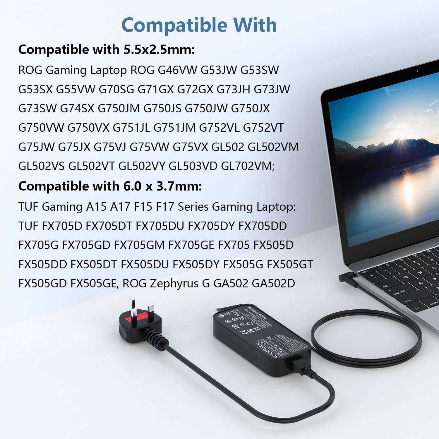 Detalle de 180W Laptop Charger for Asus ROG Zephyrus, TUF and Strix Series (ADP-180MB F)
