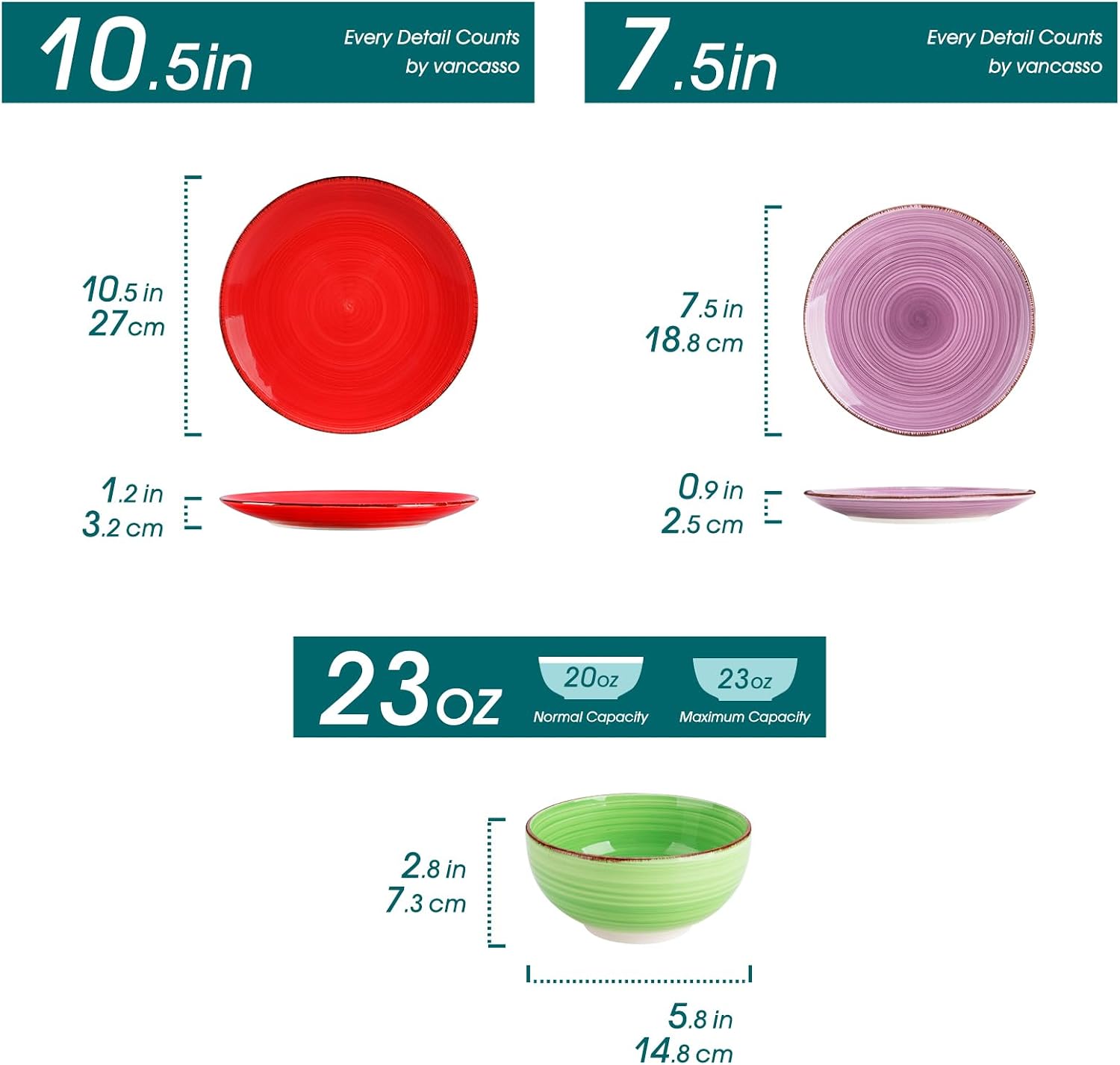 Detalle 2 de vancasso Bonita VC-BONITAVC-LOLIT Stoneware Dinnerware Set, Multicolour