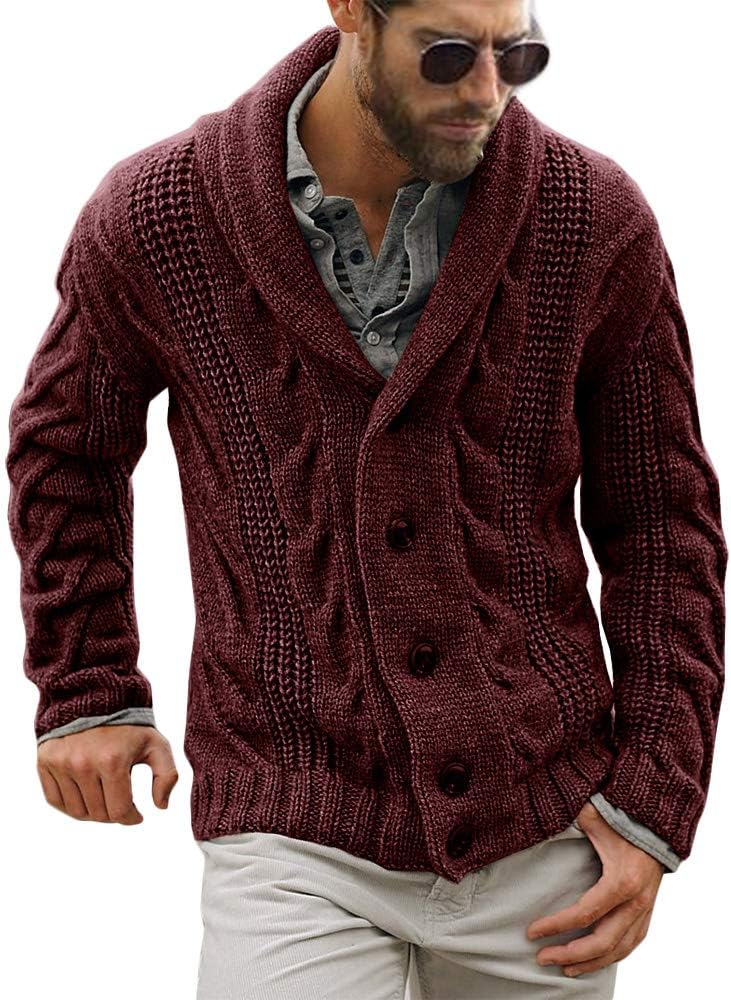 Detalle de Cable Knit Cardigan Shawl Collar