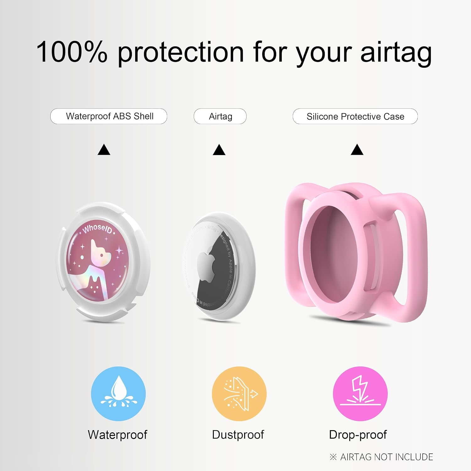 Detalle de Waterproof AirTag Holder for Dog Collars, Silicone
