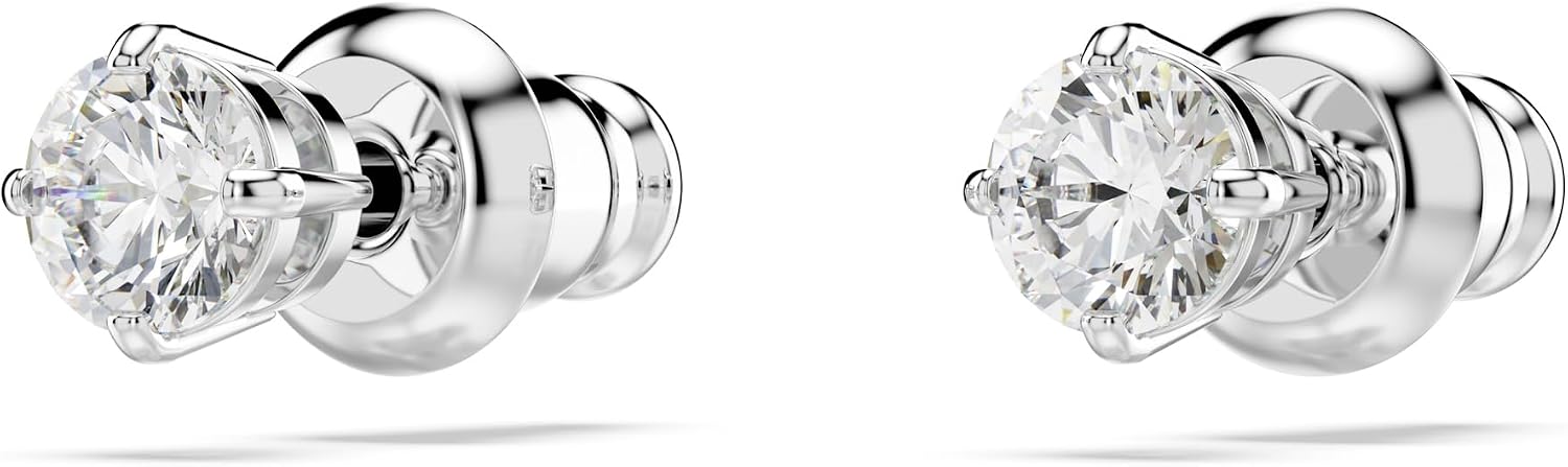 Detalle de Swarovski Orecchini a lobo Attract Round, Bianchi, Placcato rodio