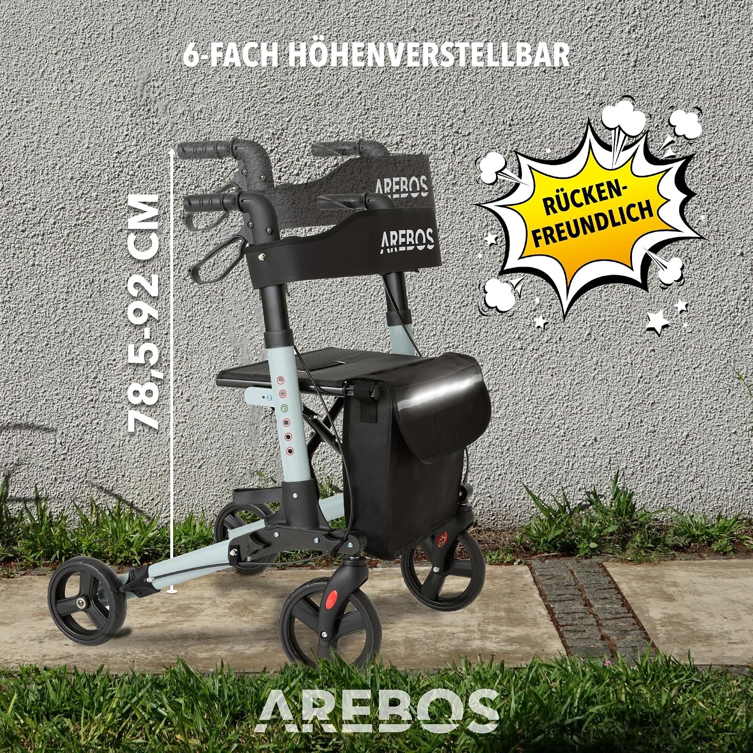 Thumbnail 3 de Arebos Leichtgewicht Rollator Aluminium