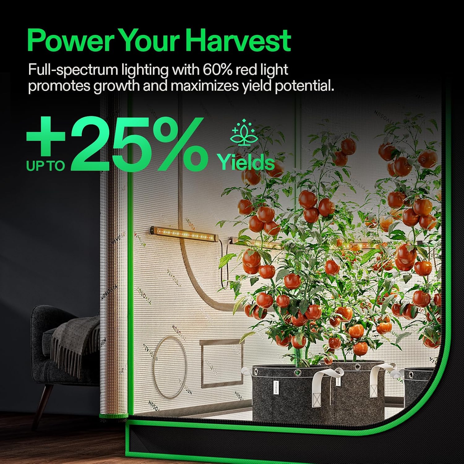 Thumbnail 1 de VIVOSUN LumaRay Lampada LED Grow 40 cm – Set da 8, luci laterali a spettro completo