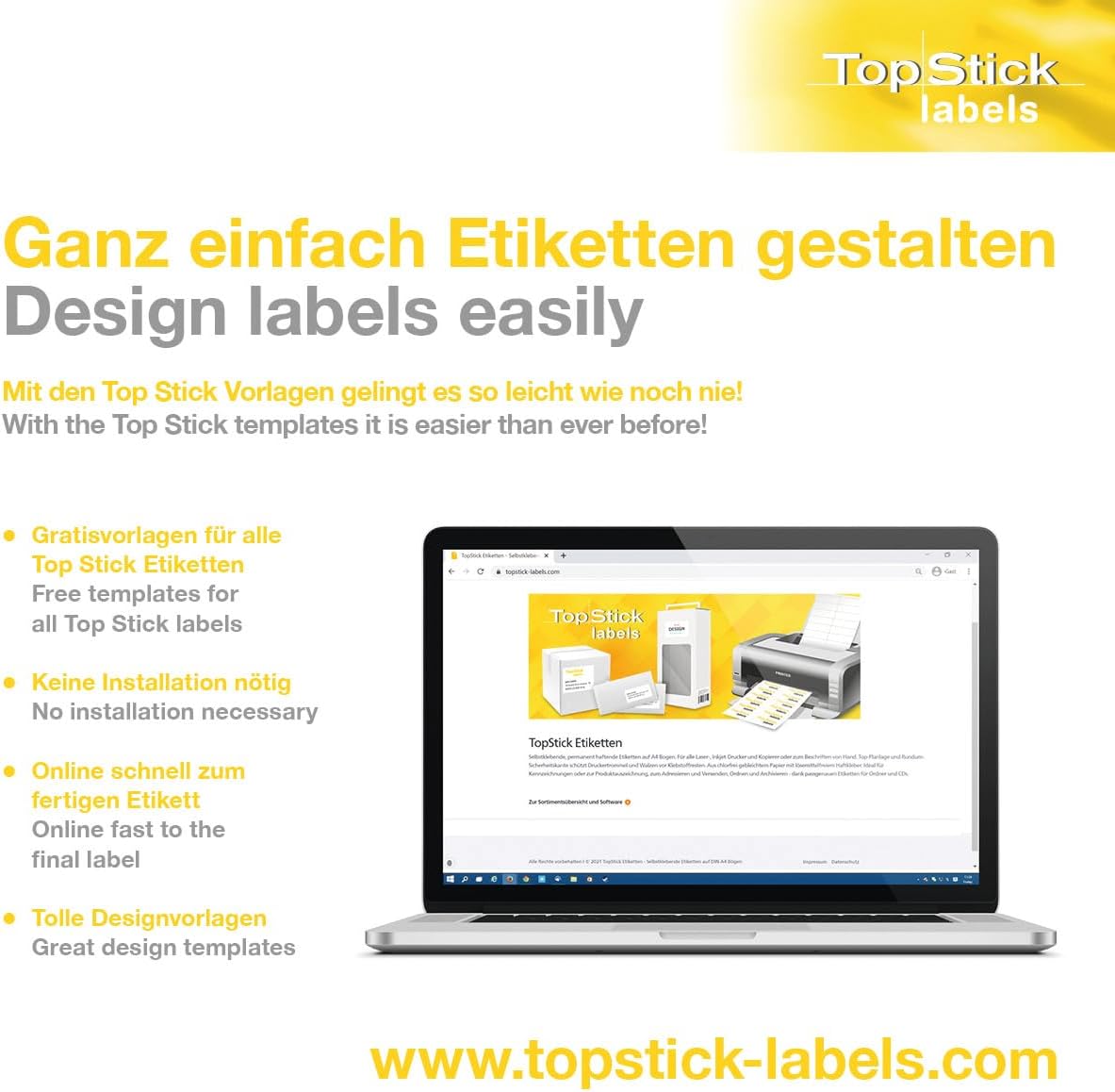 Thumbnail 6 de TopStick Etichette Multiuso Autoadesive 16 etichette per foglio A4 – 1600 etichette totali