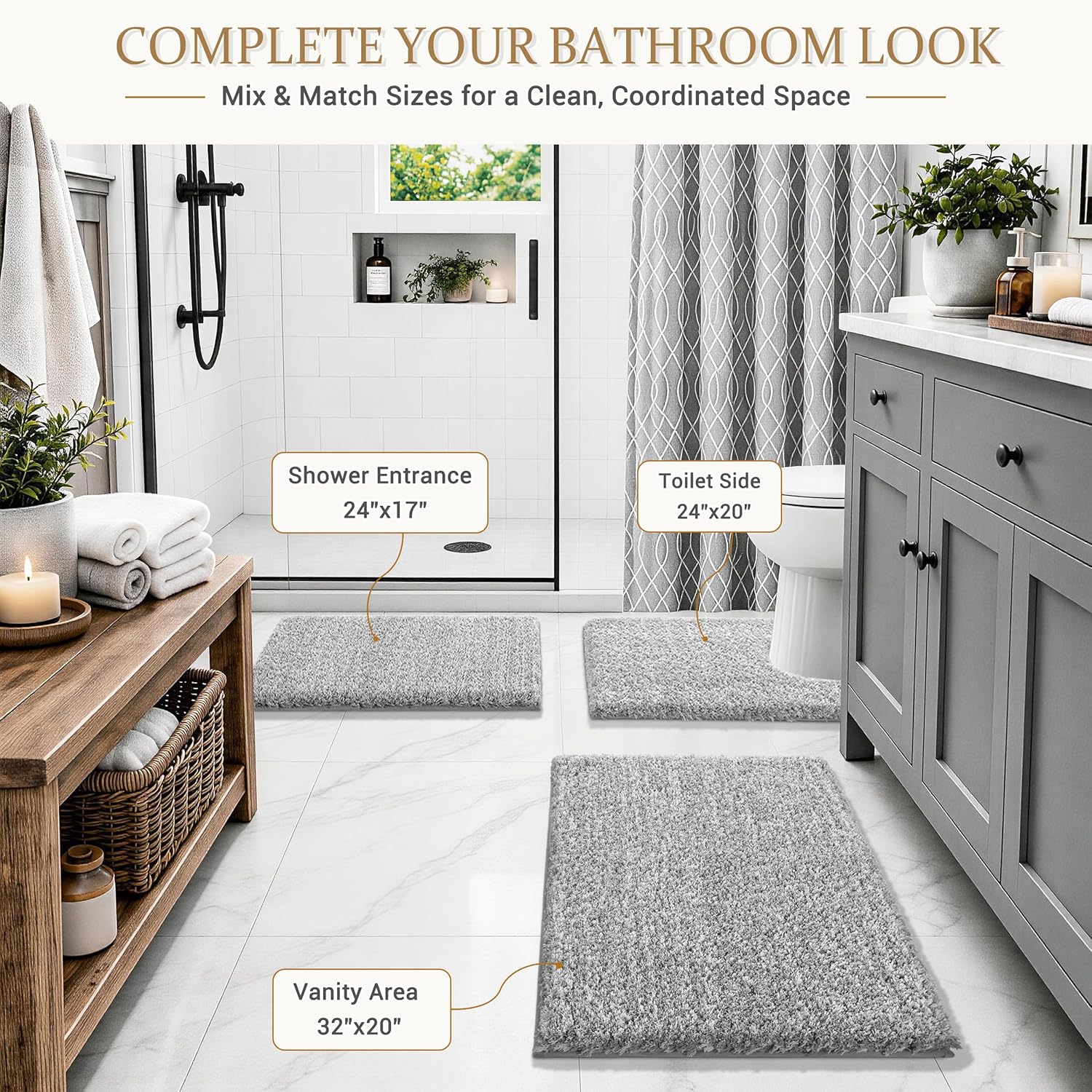 Thumbnail 5 de Yimobra Bathroom Rugs 32x20 Plush Bath Mat