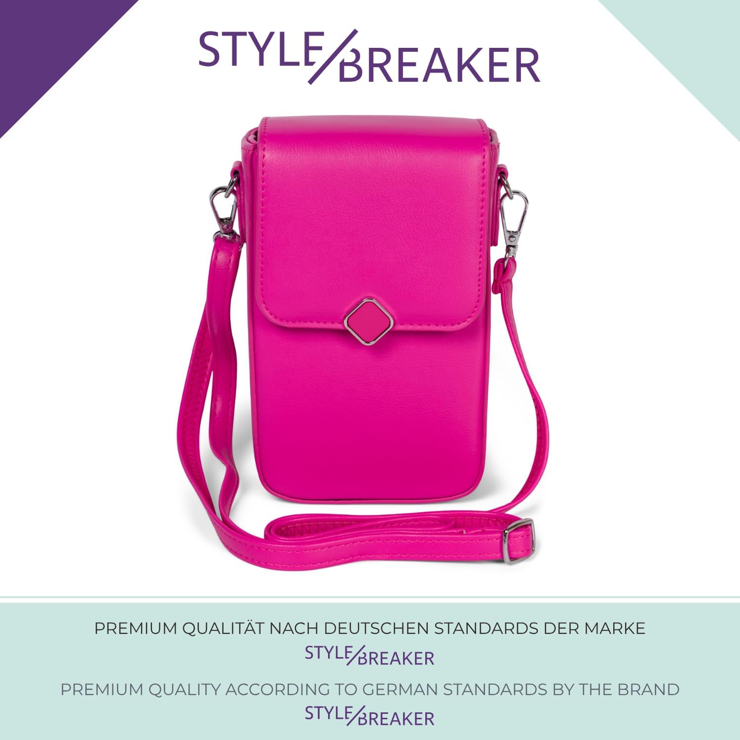 Detalle de styleBREAKER Donna Borsa a scatola tracolla Unicolor con chiusura magnetica e 8 scomparti per carte