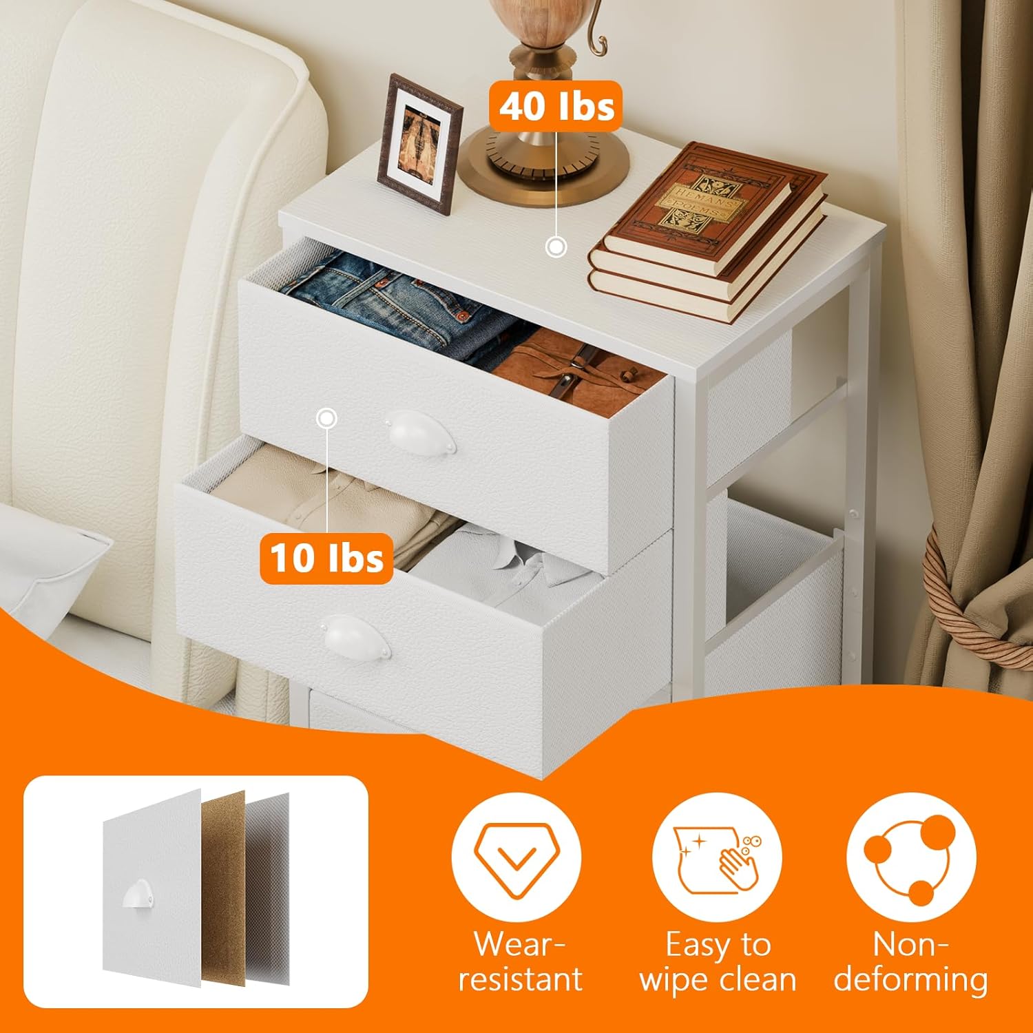 Thumbnail 6 de Furnulem White Tall Dresser 6-Drawer