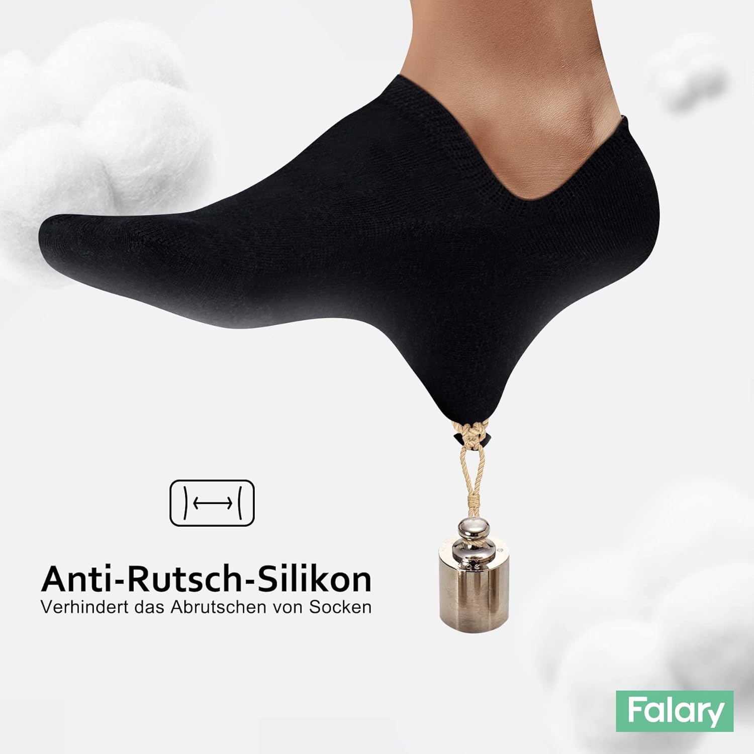 Thumbnail 4 de FALARY Sneaker Socken Damen & Herren, 10 Paar Füßlinge – unsichtbare, rutschfeste Sneakersocken Gr. 35–50
