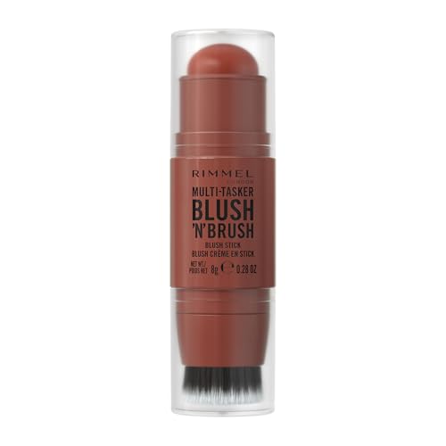 Detalle 2 de Rimmel London Multi-Tasker Blush'N'Brush Stick - Rosé Peach 8g, tonalità modulabile
