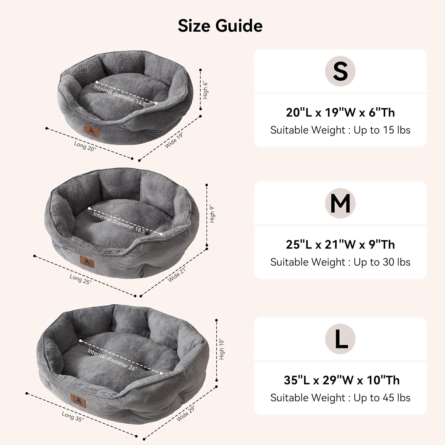 Detalle 2 de Asvin Pet Bed 20 inches